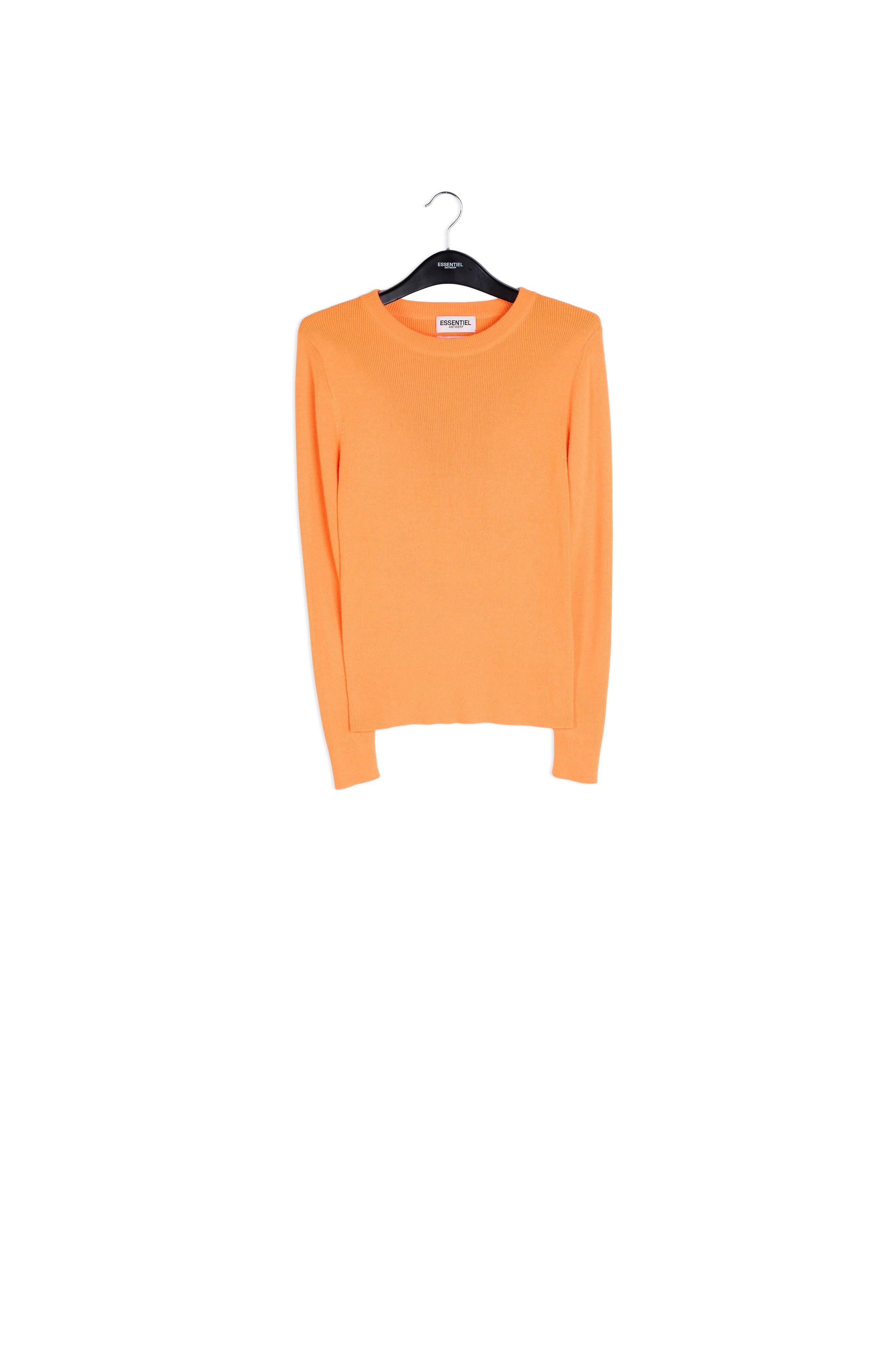 Neon orange rib-knitted sweater RE—SSENTIEL | Essentiel second hand