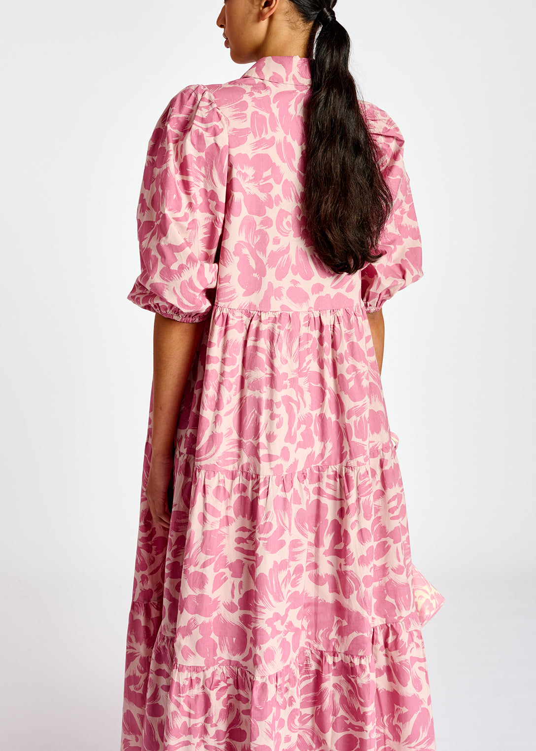 Lilac and light pink floral-print maxi dress RE—SSENTIEL | Essentiel second hand