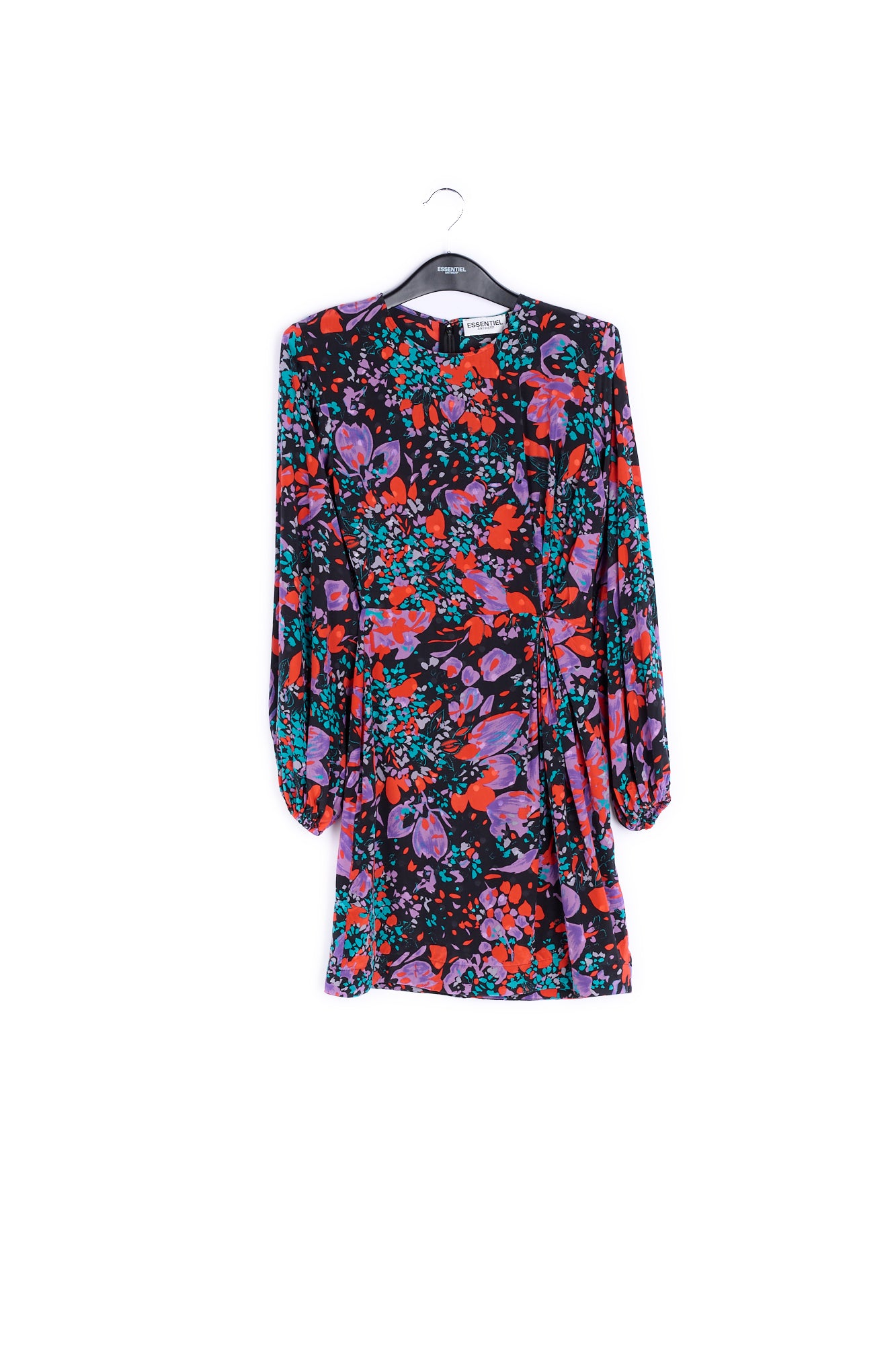 Black silk jacquard mini dress RE—SSENTIEL | Essentiel second hand