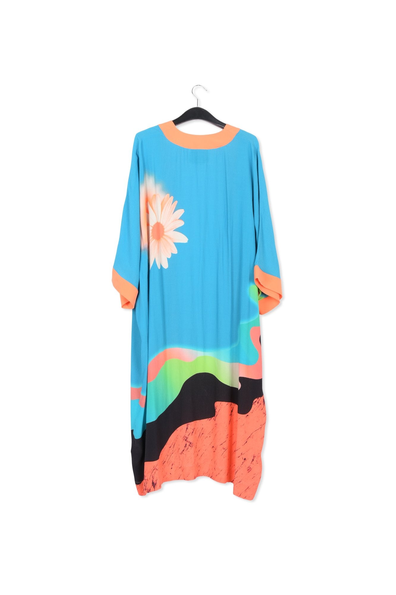 Blue kimono with graphic print RE—SSENTIEL | Essentiel second hand