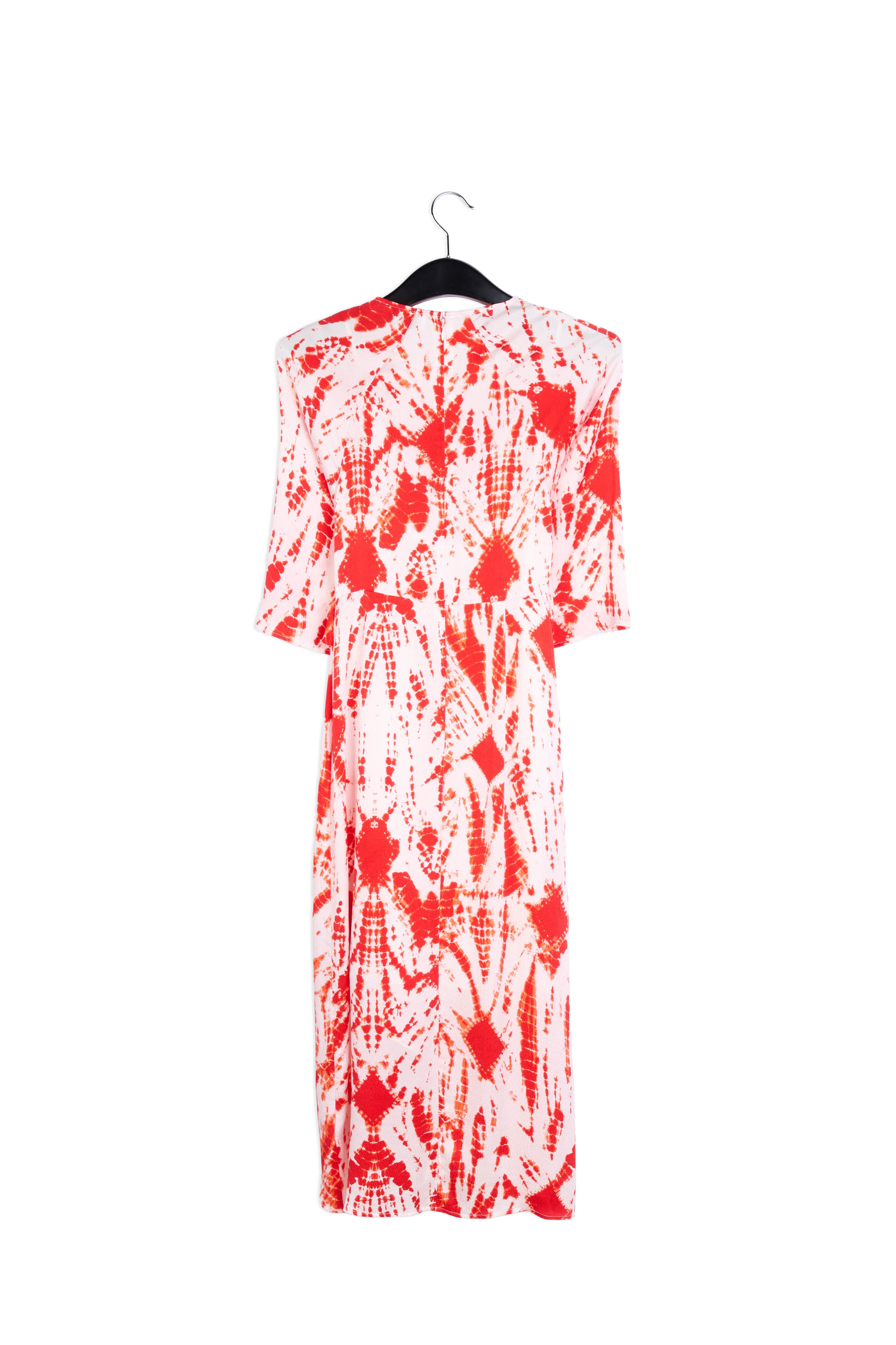 Robe midi en soie tie-dye blanc cassé et vert RE—SSENTIEL | Essentiel second hand