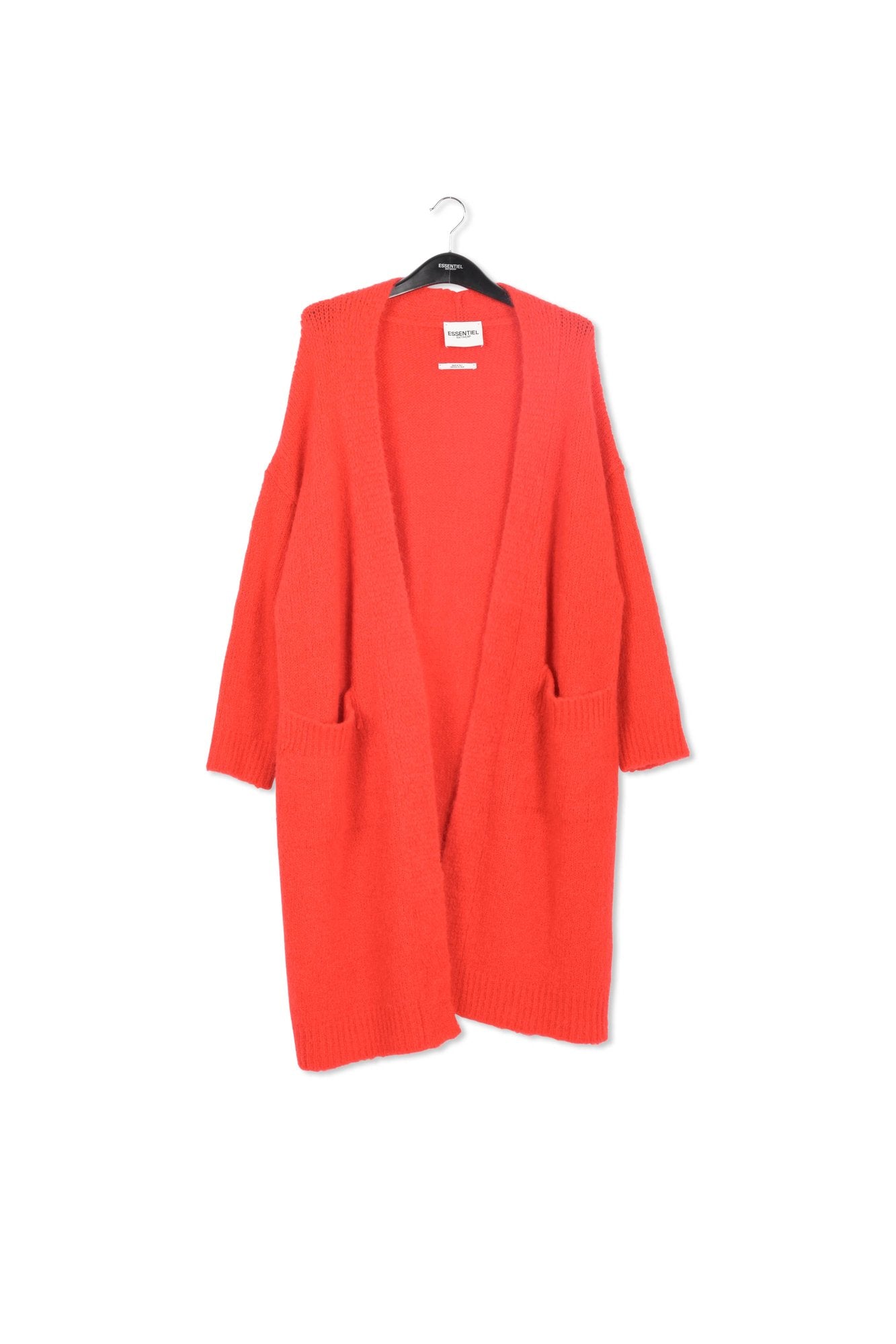 Cardigan midi en mohair mélangé rouge RE—SSENTIEL | Essentiel second hand