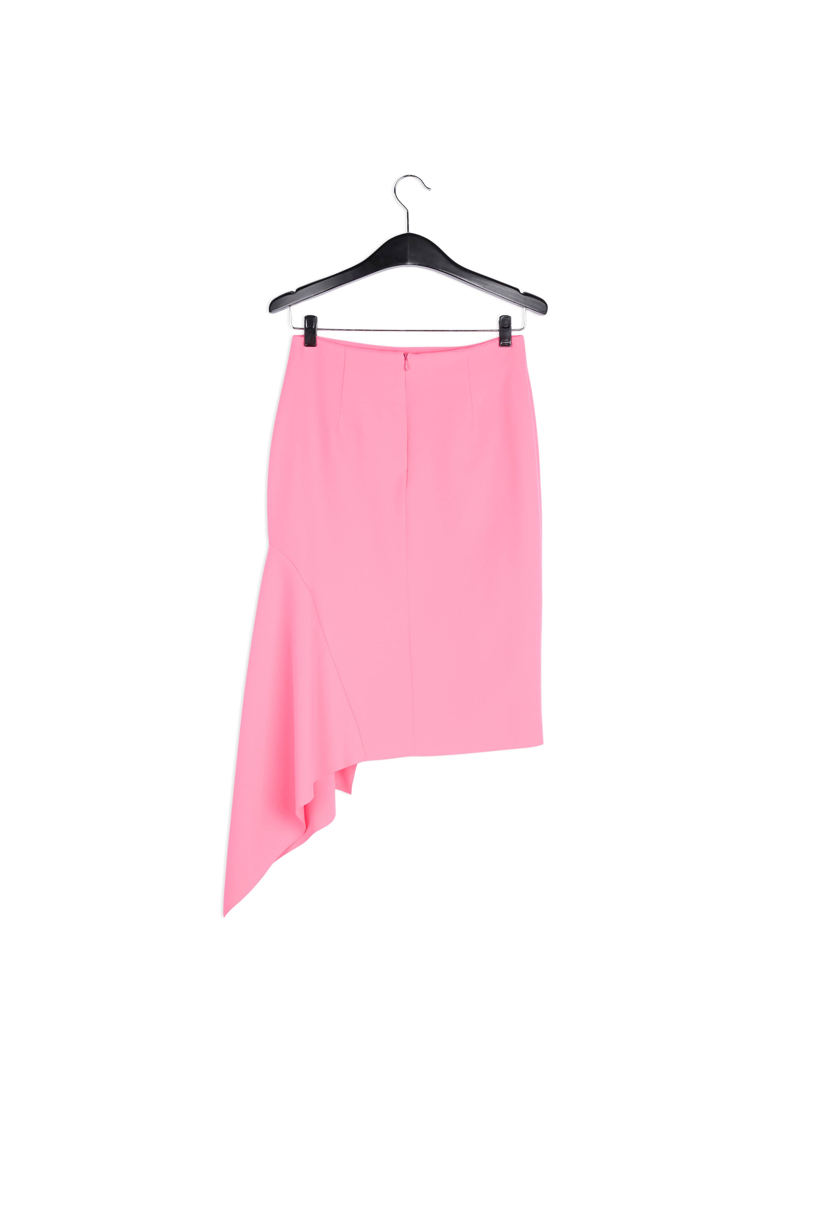 Jupe fourreau rose fluo avec drapé asymétrique RE—SSENTIEL | Essentiel second hand