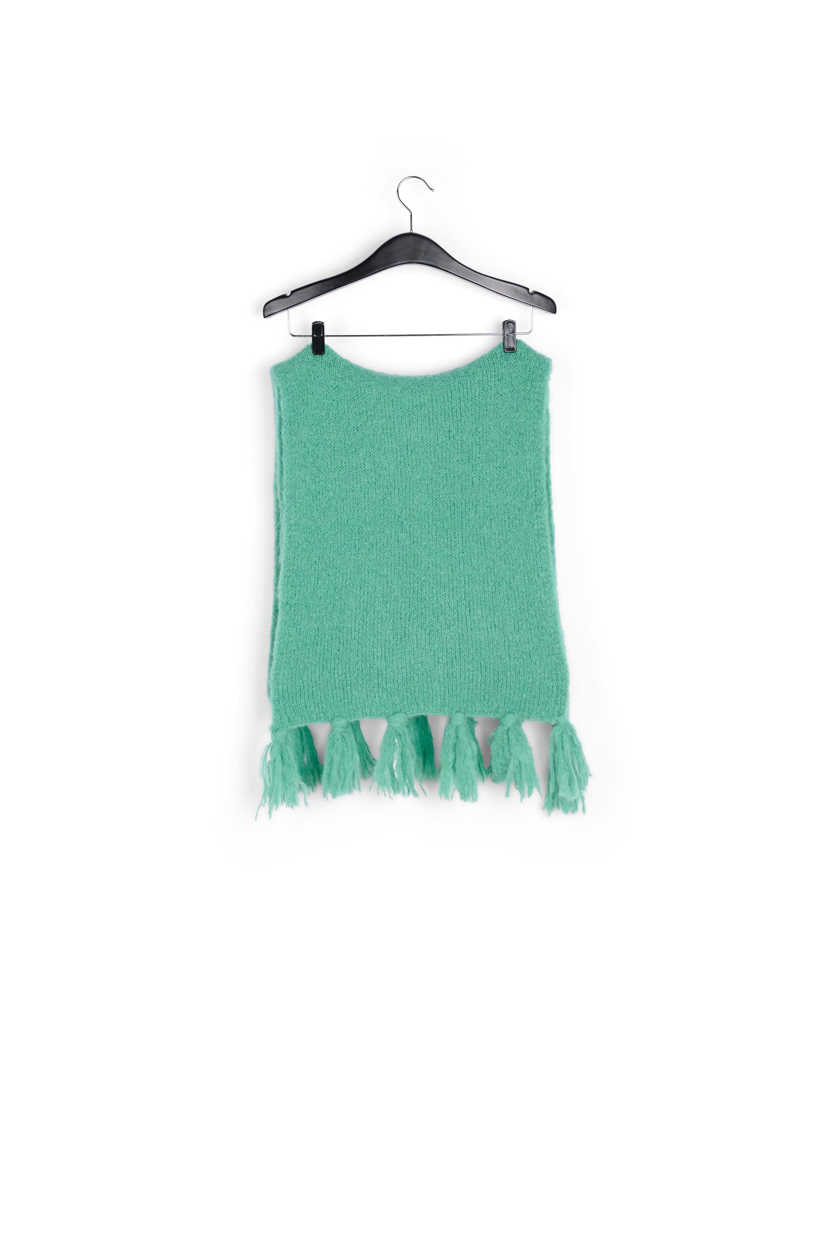 Teal oversized mohair-blend scarf RE—SSENTIEL | Essentiel second hand