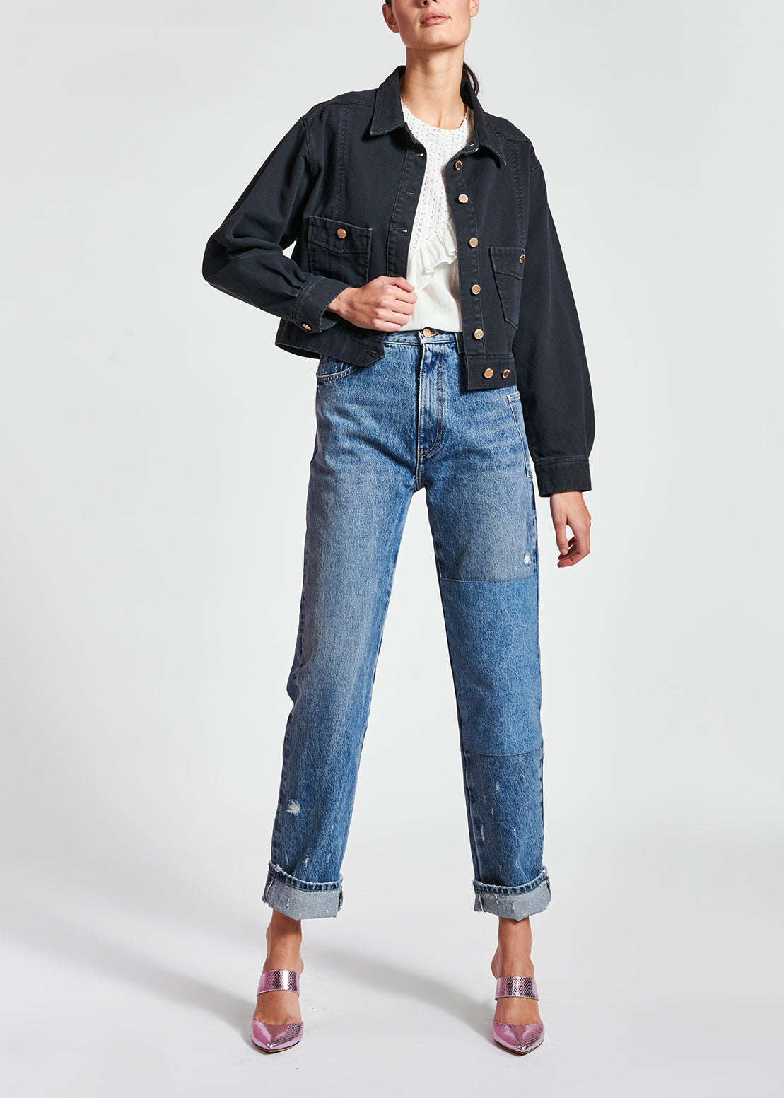 Top blanc cassé avec ruches et paillettes RE—SSENTIEL | Essentiel second hand