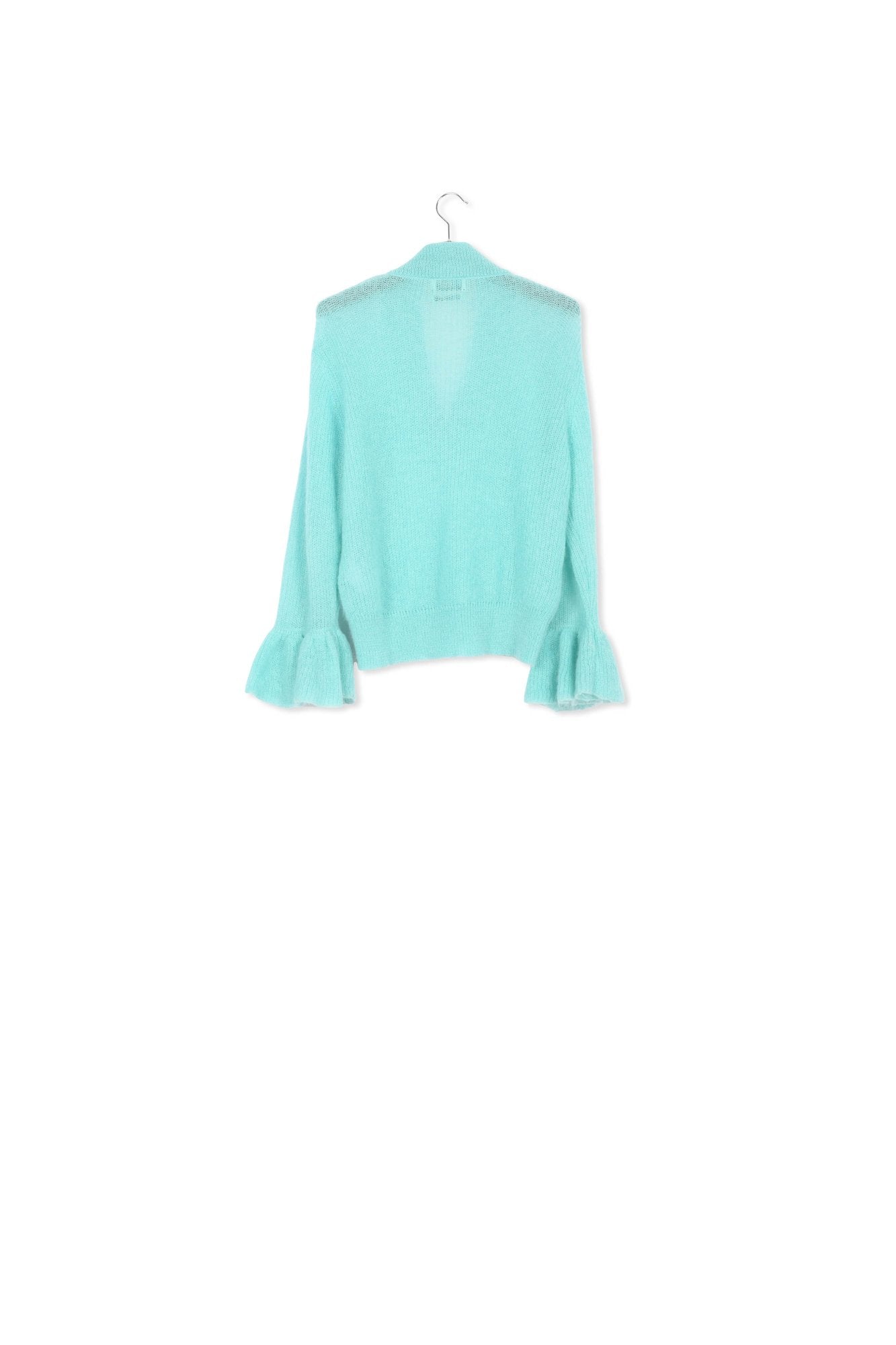 Turquoise V-neck mohair-blend sweater RE—SSENTIEL | Essentiel second hand