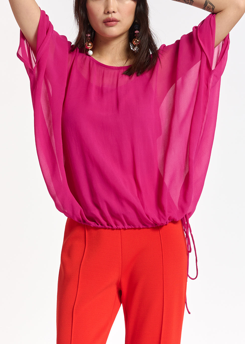 Roze doorschijnende top RE—SSENTIEL | Essentiel second hand