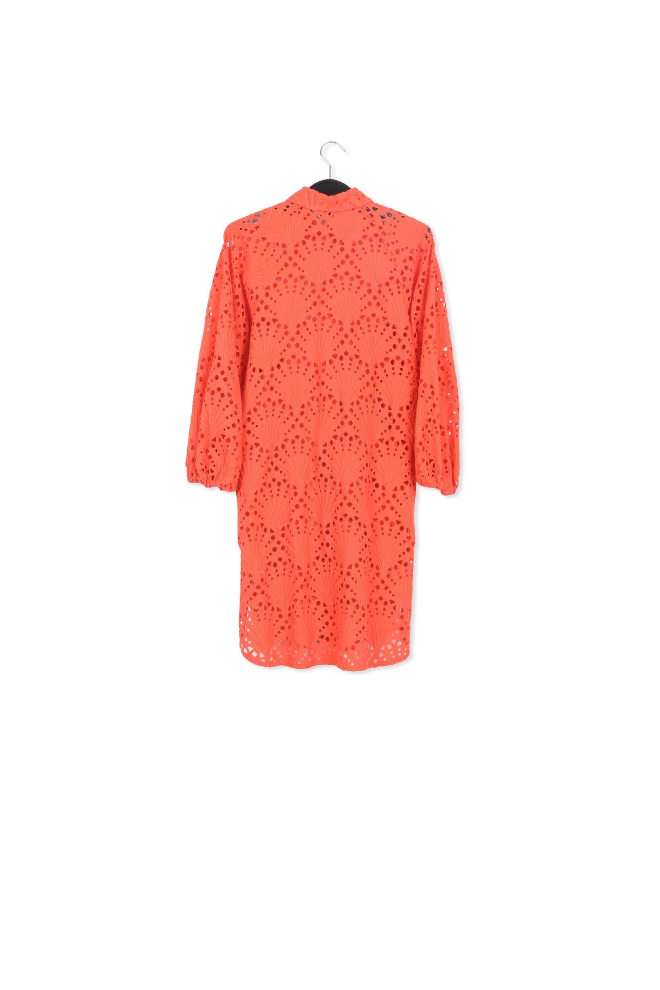 Red broderie anglaise cotton knee-length dress RE—SSENTIEL | Essentiel second hand