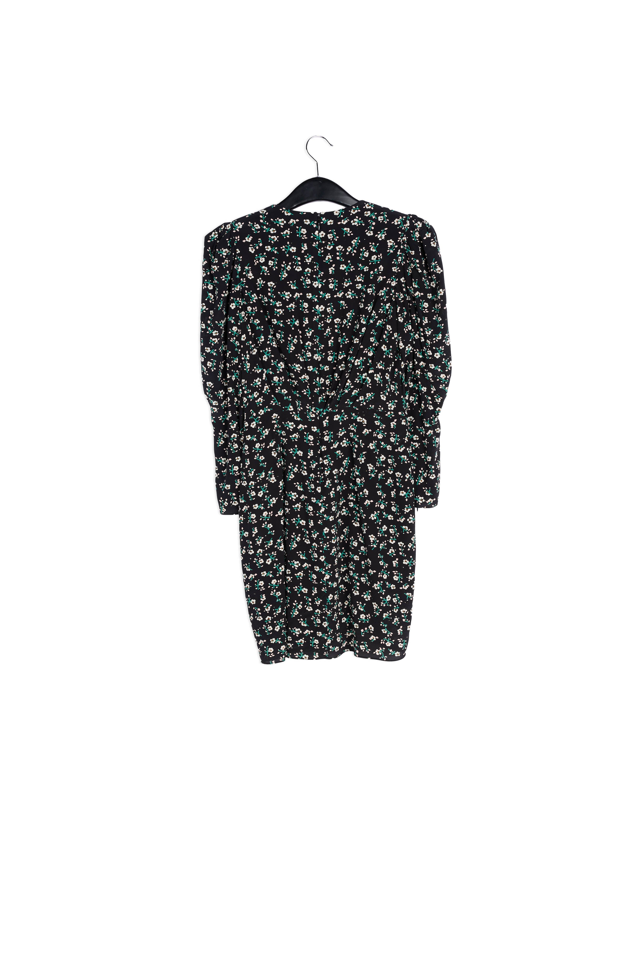 Black floral mini wrap dress RE—SSENTIEL | Essentiel second hand