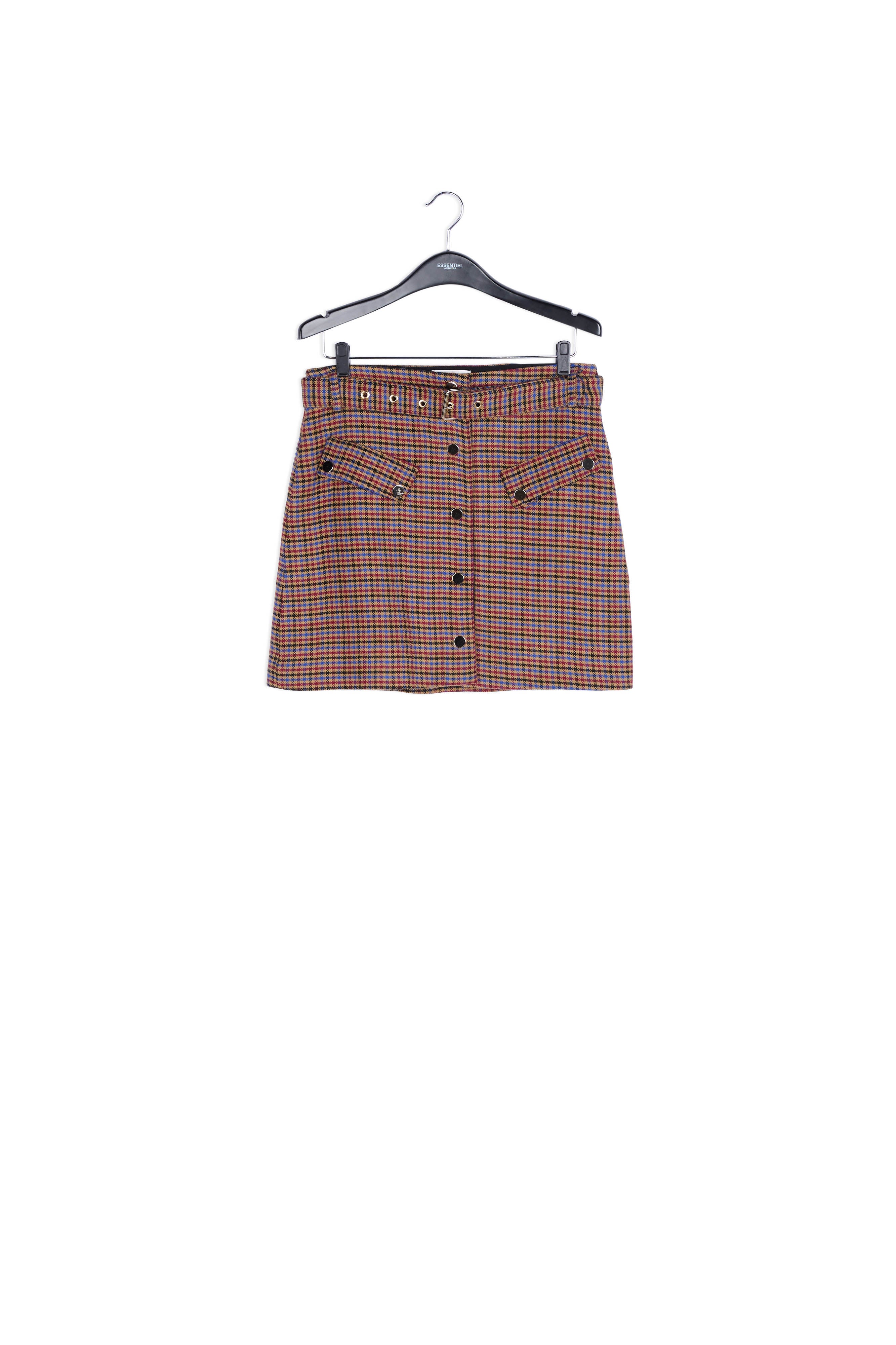 Lichtbruine minirok met ruitjes RE—SSENTIEL | Essentiel second hand