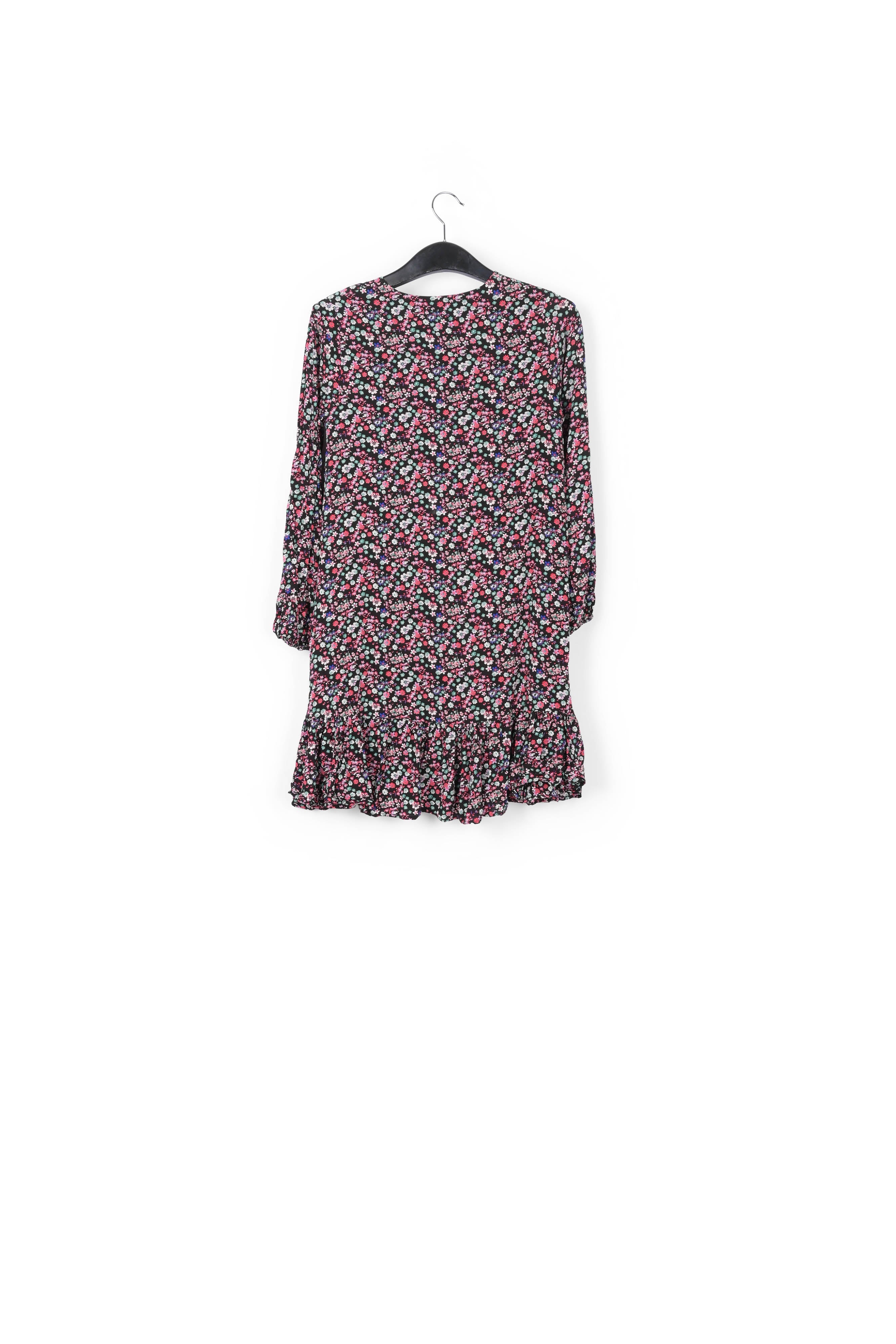 Black floral-print mini dress RE—SSENTIEL | Essentiel second hand