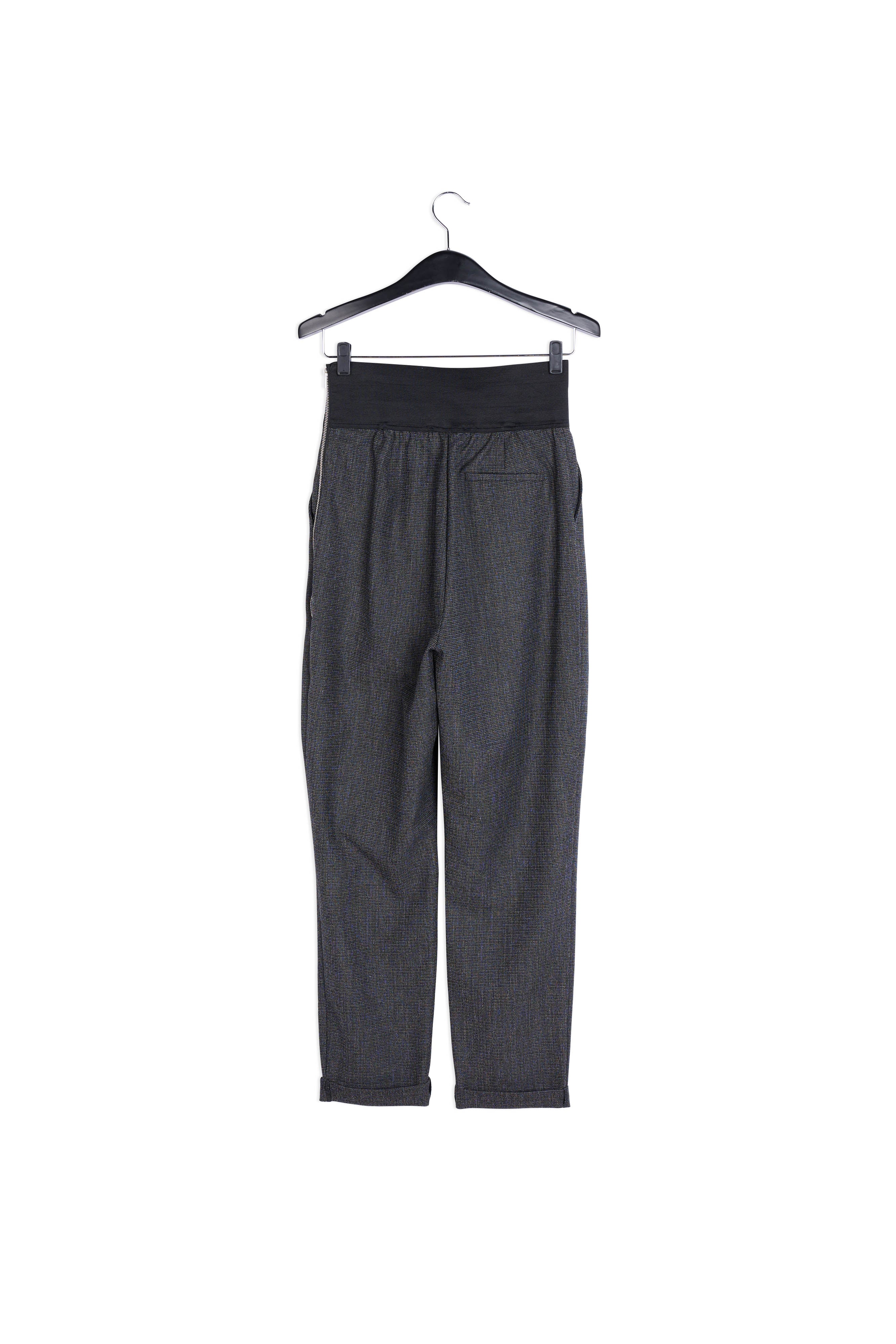 High-waisted black and white tapered pants RE—SSENTIEL | Essentiel second hand