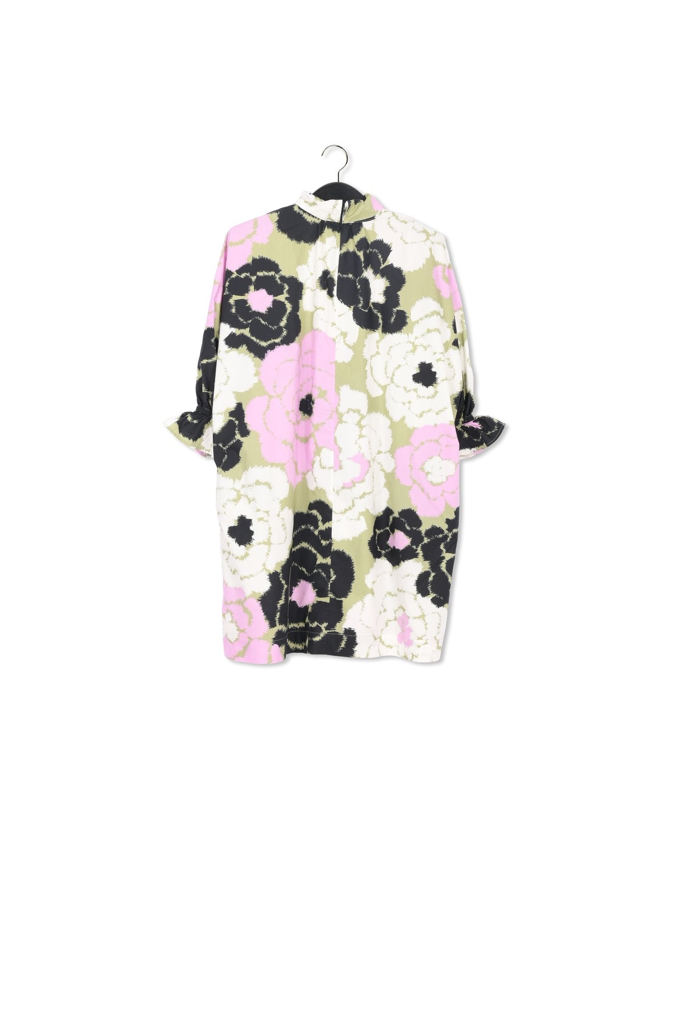 Mini-robe kaki, lilas et blanc cassé à col montant RE—SSENTIEL | Essentiel second hand