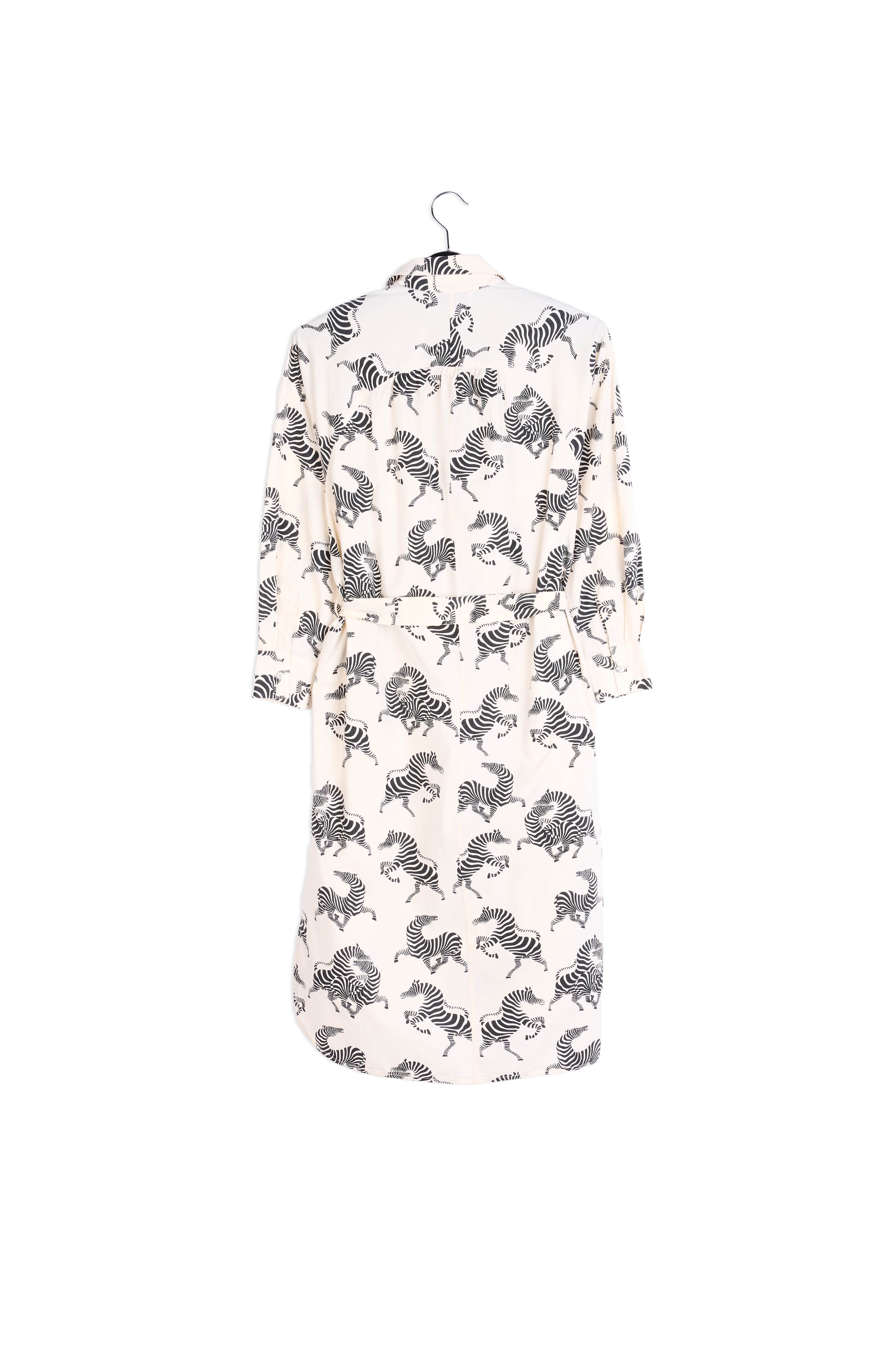 White shirt dress with zebra print RE—SSENTIEL | Essentiel second hand