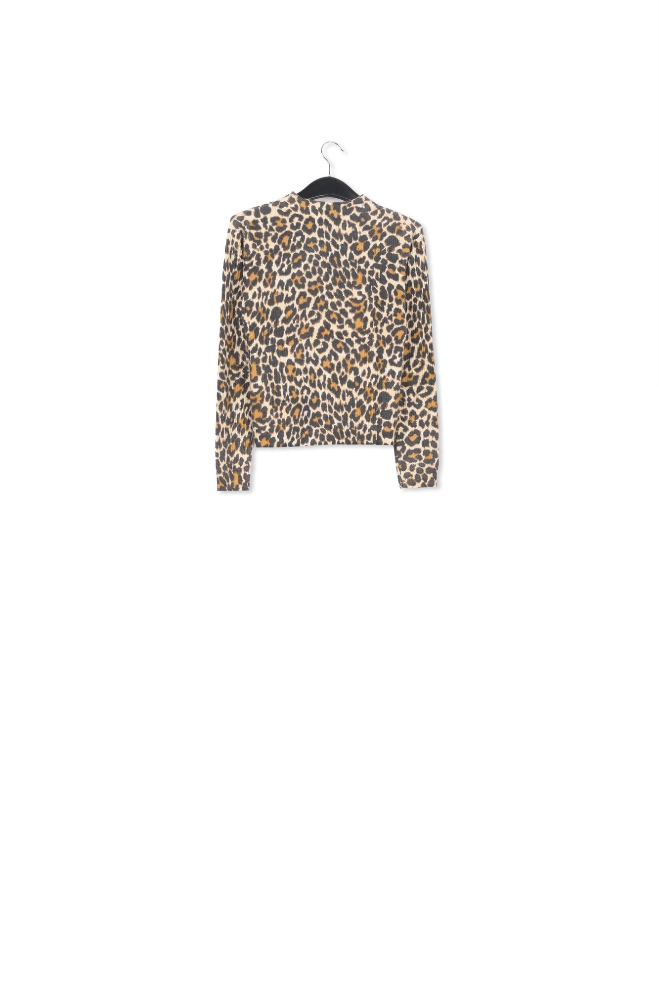 Beige rib-knitted sweater with leopard motif RE—SSENTIEL | Essentiel second hand