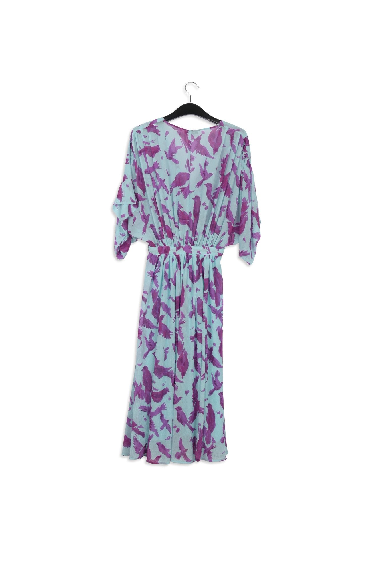 Light blue and purple midi-length wrap dress RE—SSENTIEL | Essentiel second hand