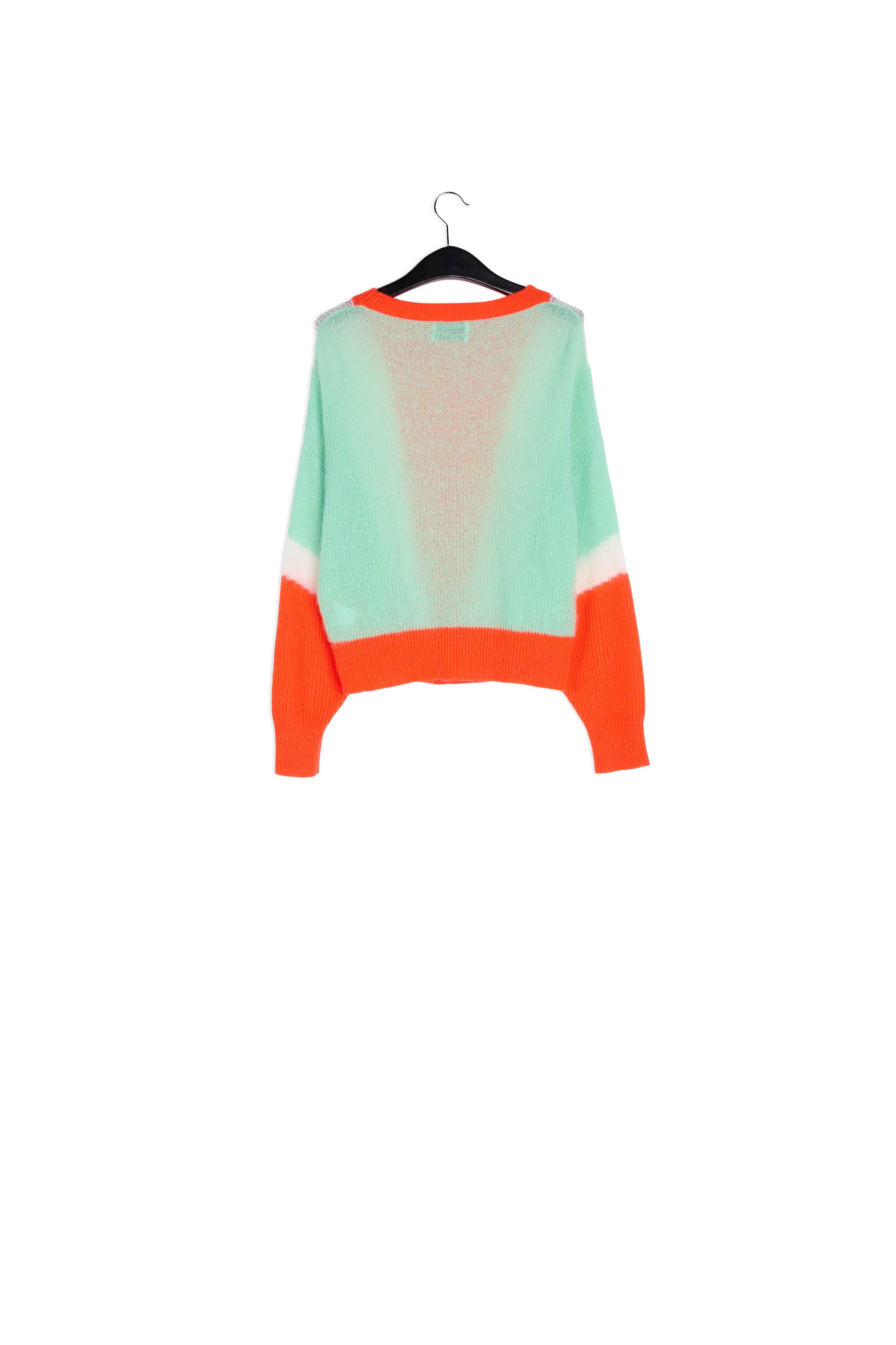 Orange, off-white and mint green mohair-blend sweater RE—SSENTIEL | Essentiel second hand