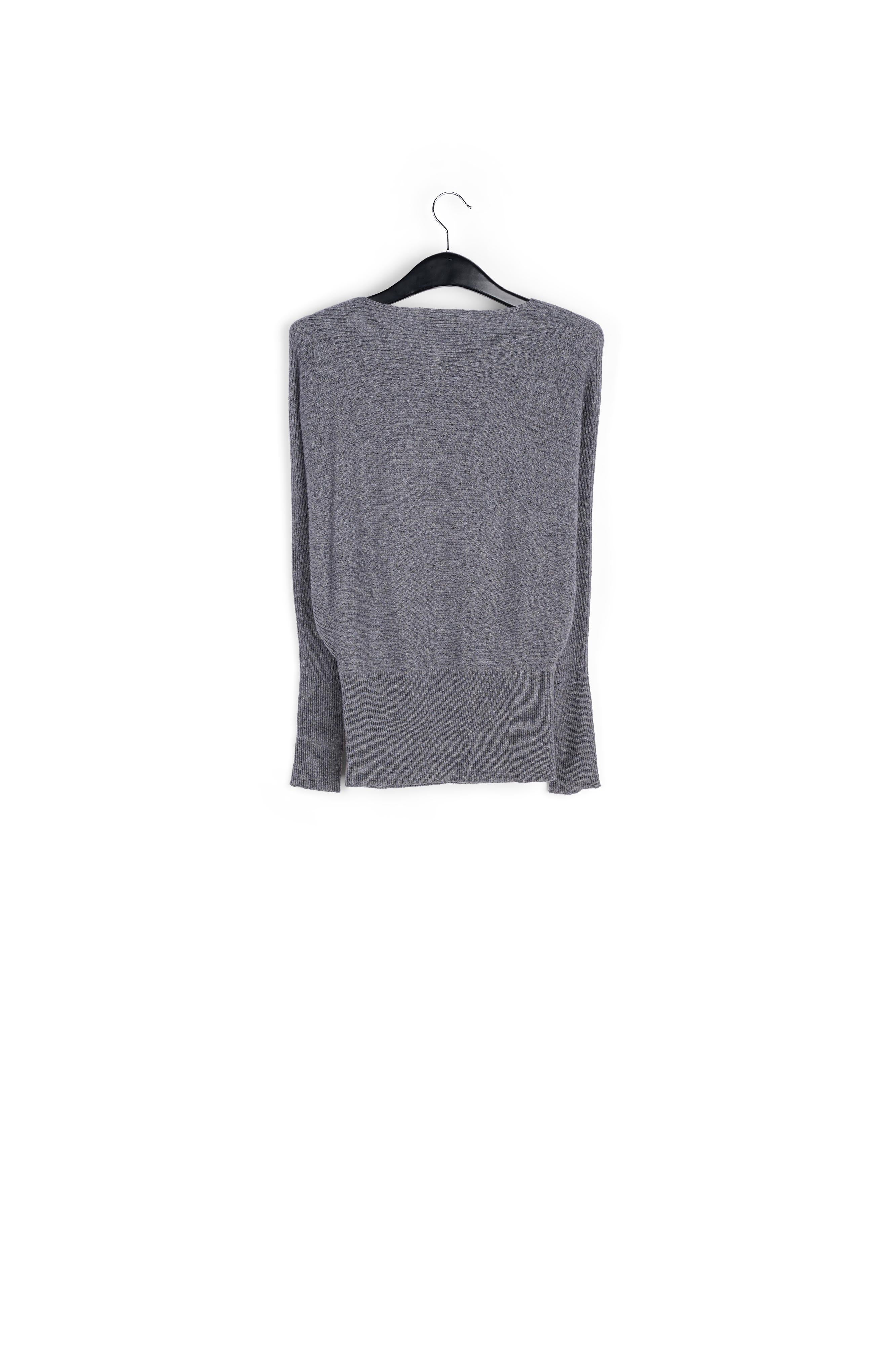 Grey batwing-sleeve knit sweater RE—SSENTIEL | Essentiel second hand