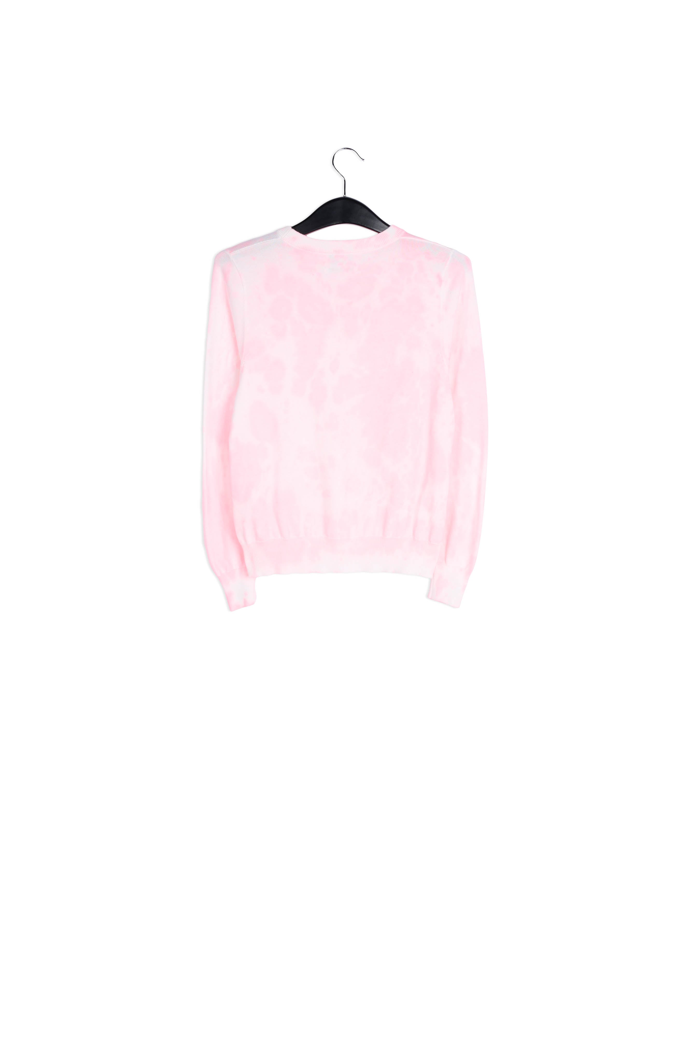 Light pink and off-white tie-dyed organic cotton-blend sweater RE—SSENTIEL | Essentiel second hand