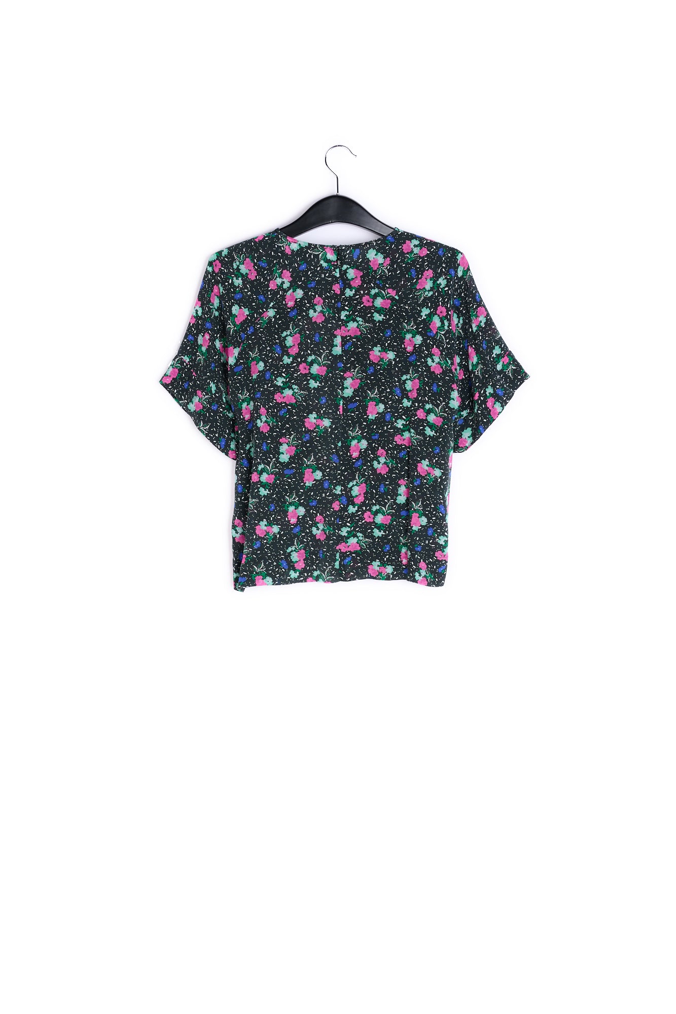 Black floral-print top RE—SSENTIEL | Essentiel second hand