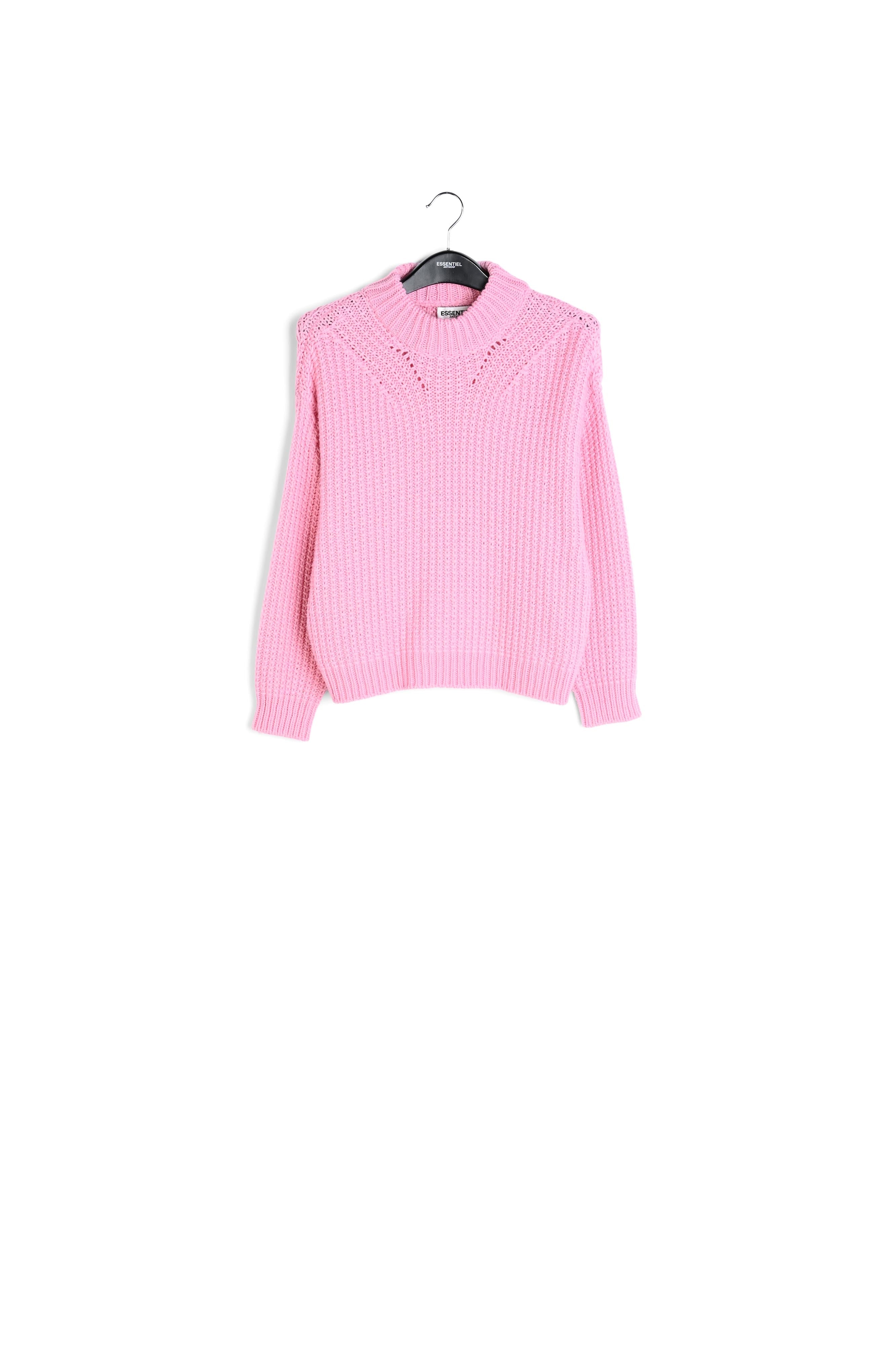 Pink knitted boxy sweater RE—SSENTIEL | Essentiel second hand