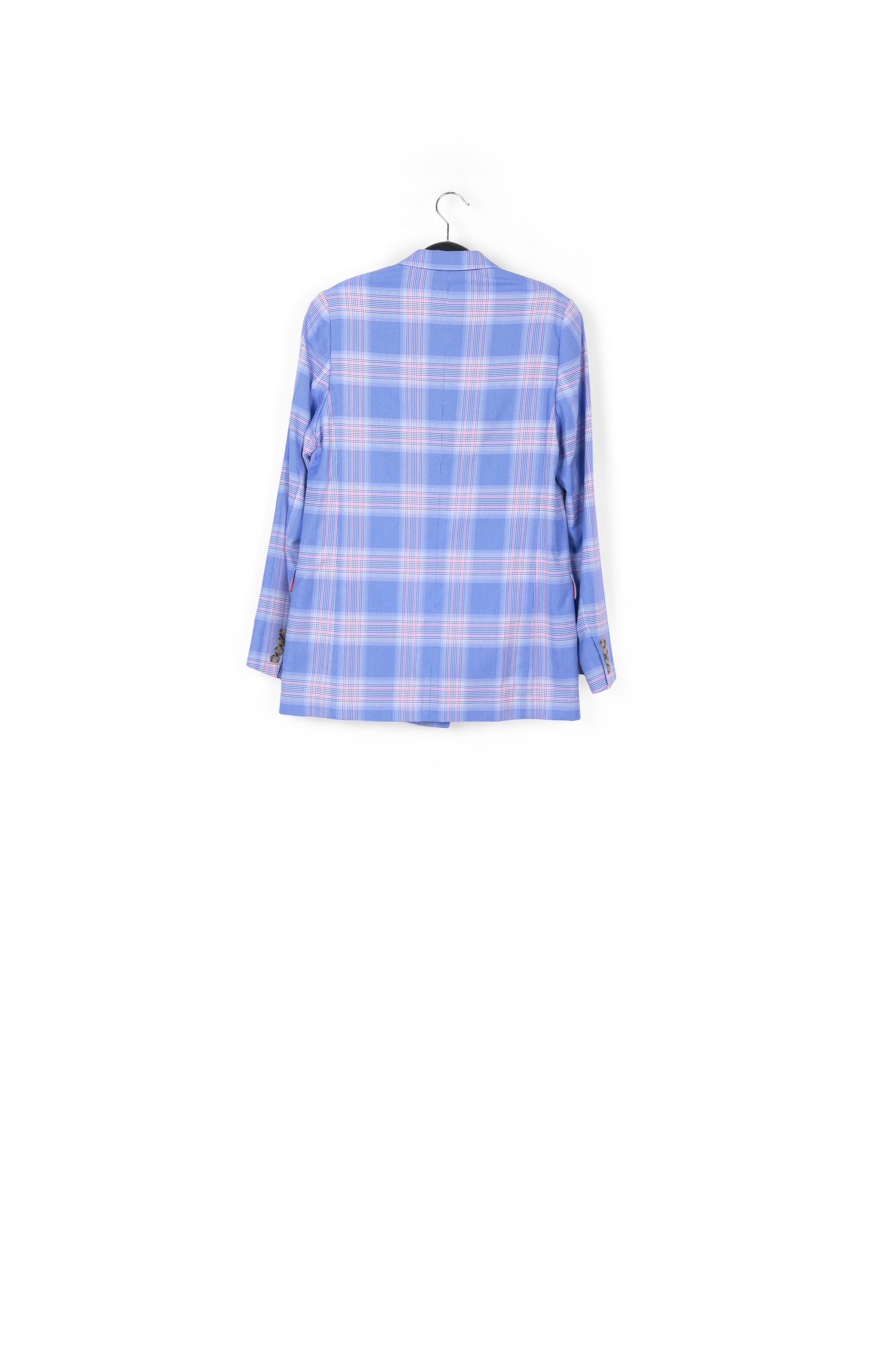 Blue plaid double-breasted blazer RE—SSENTIEL | Essentiel second hand