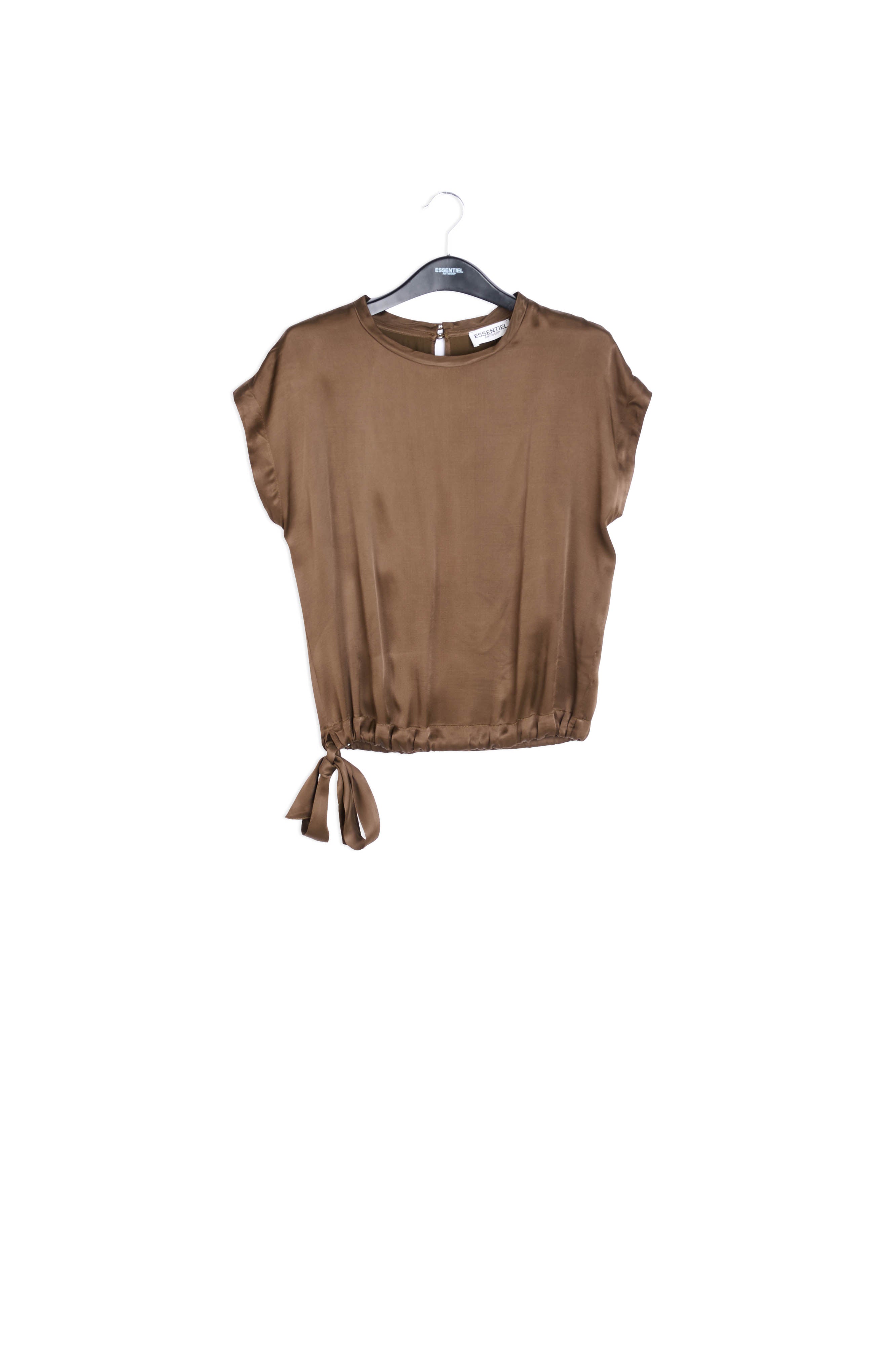 Bruine top met kapmouwtjes RE—SSENTIEL | Essentiel second hand