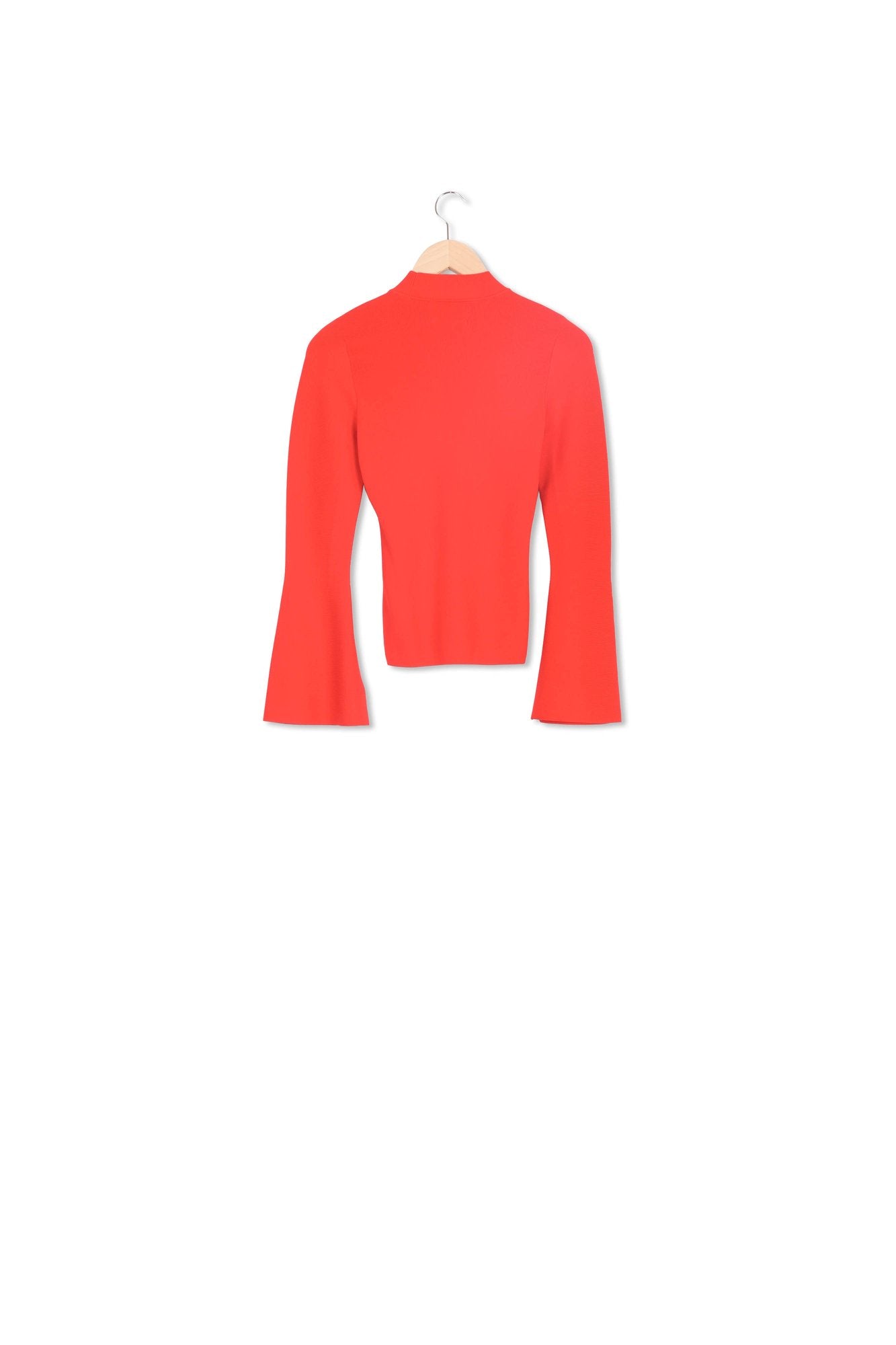 Orange slim-fit knit sweater with trumpet sleeves RE—SSENTIEL | Essentiel second hand