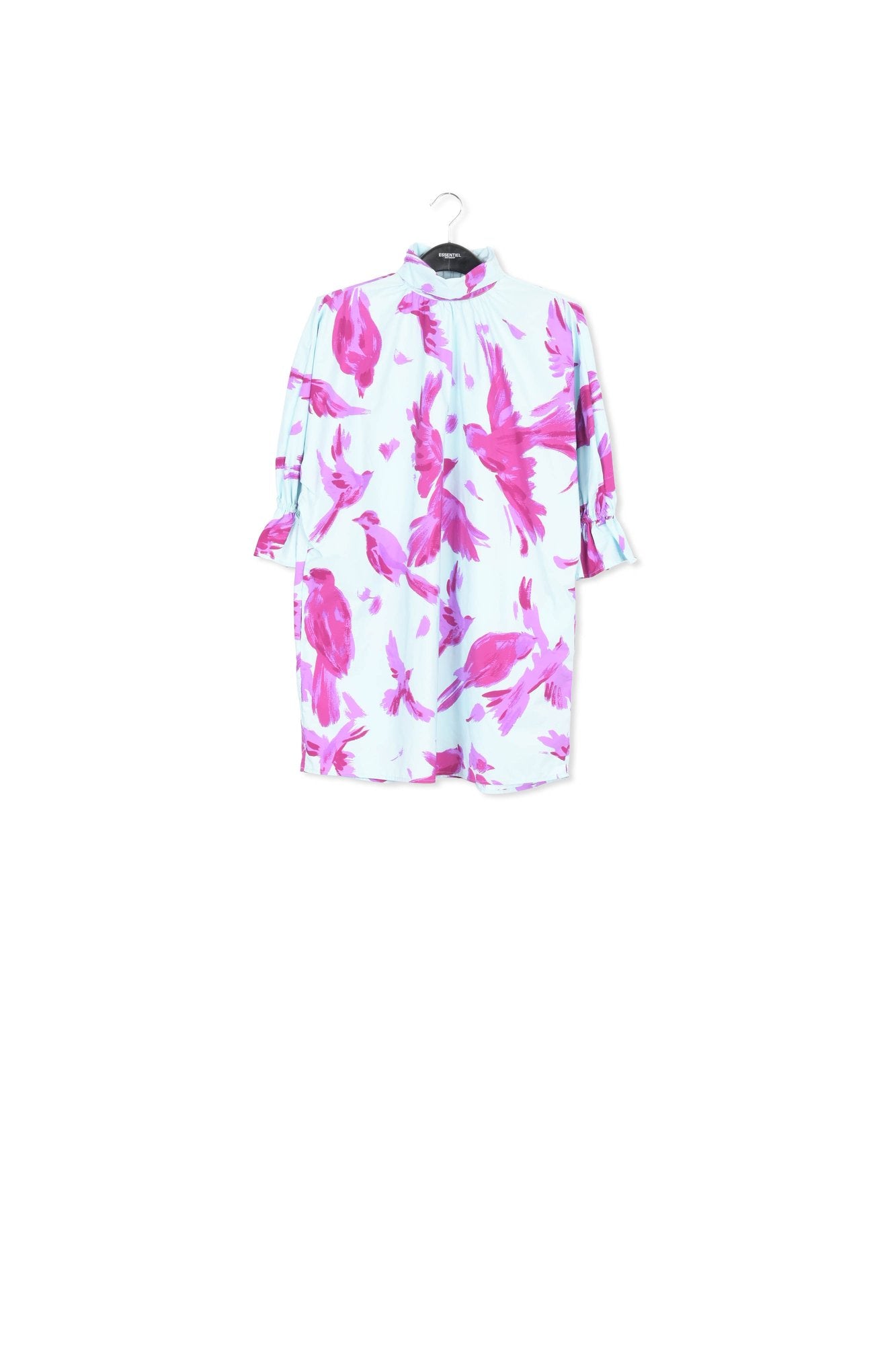 Light blue and purple mini dress with stand-up collar RE—SSENTIEL | Essentiel second hand