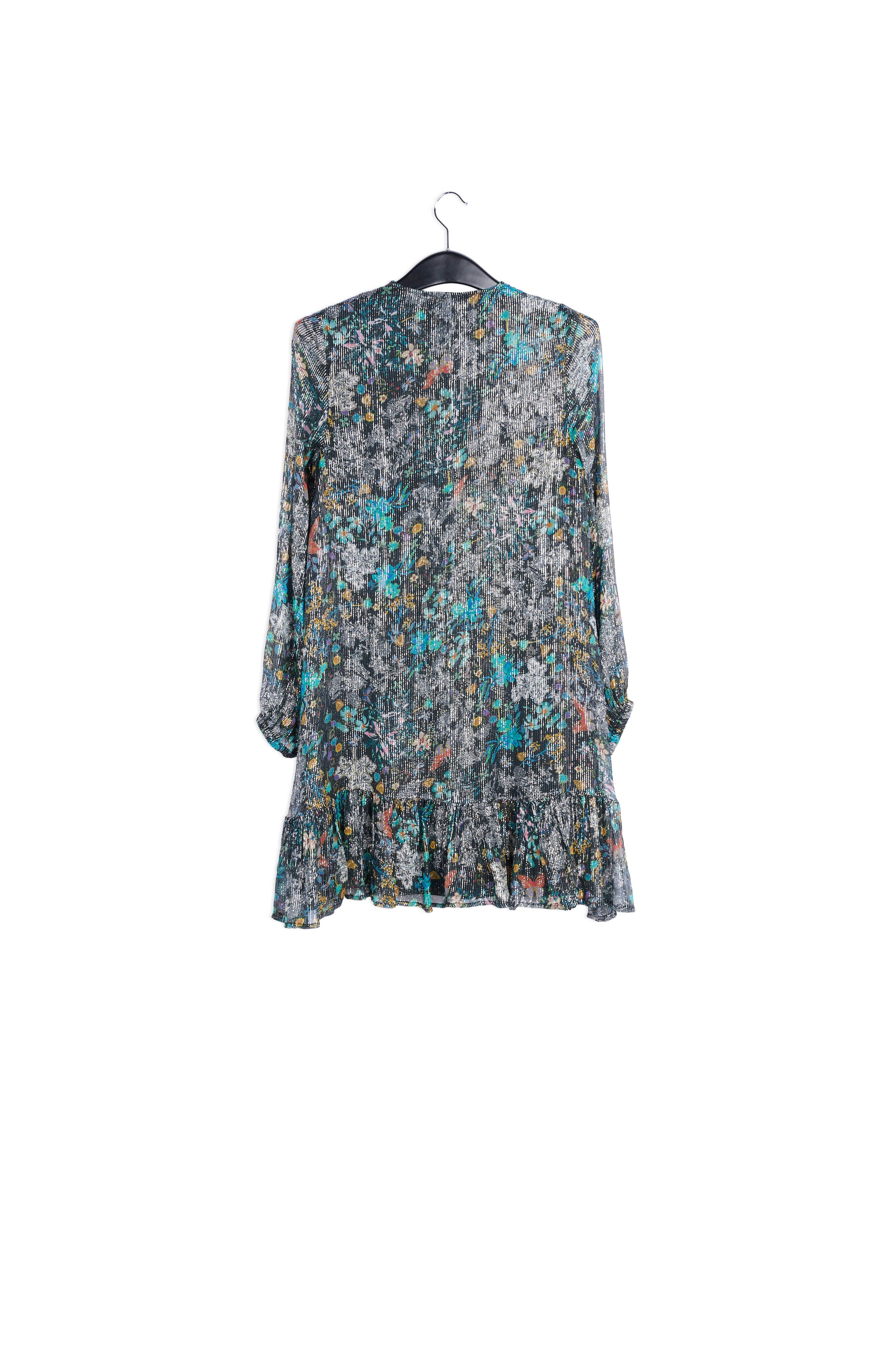 Mini-jurk met donkere botanische print RE—SSENTIEL | Essentiel second hand