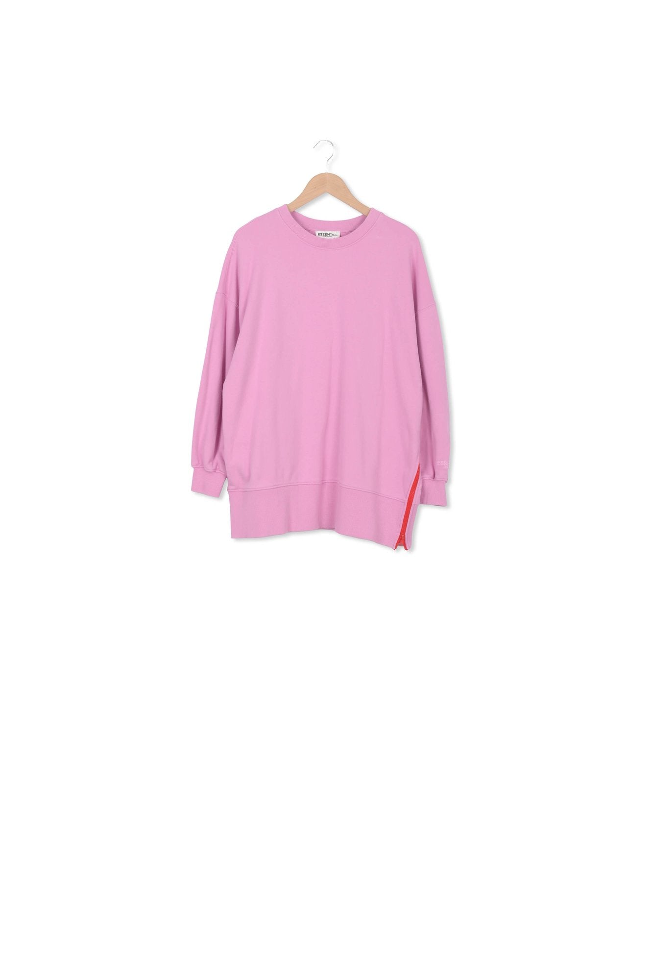 Light pink organic cotton sweatshirt with boxy cut RE—SSENTIEL | Essentiel second hand
