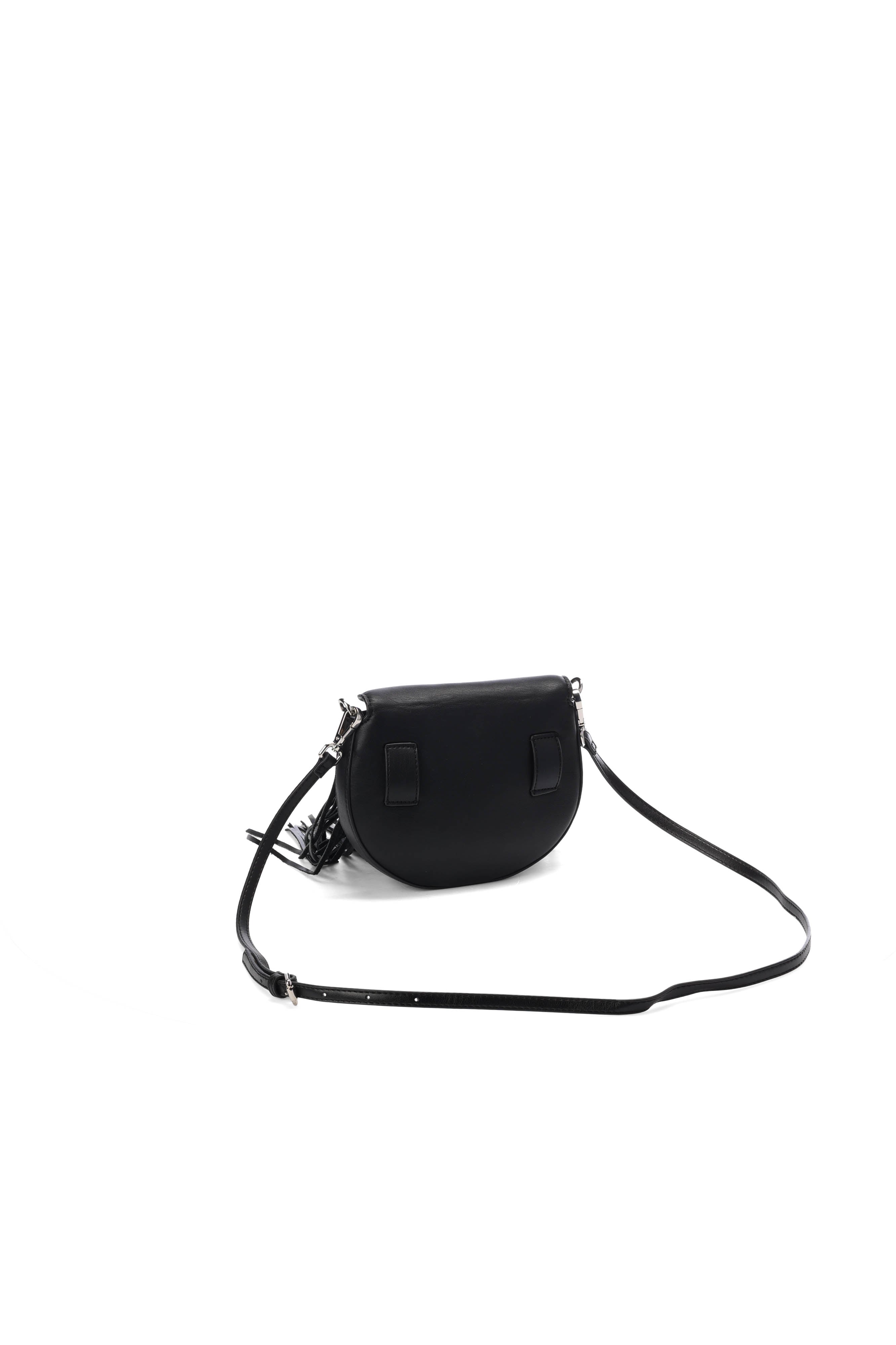 Black fringed shoulder belt bag RE—SSENTIEL | Essentiel second hand