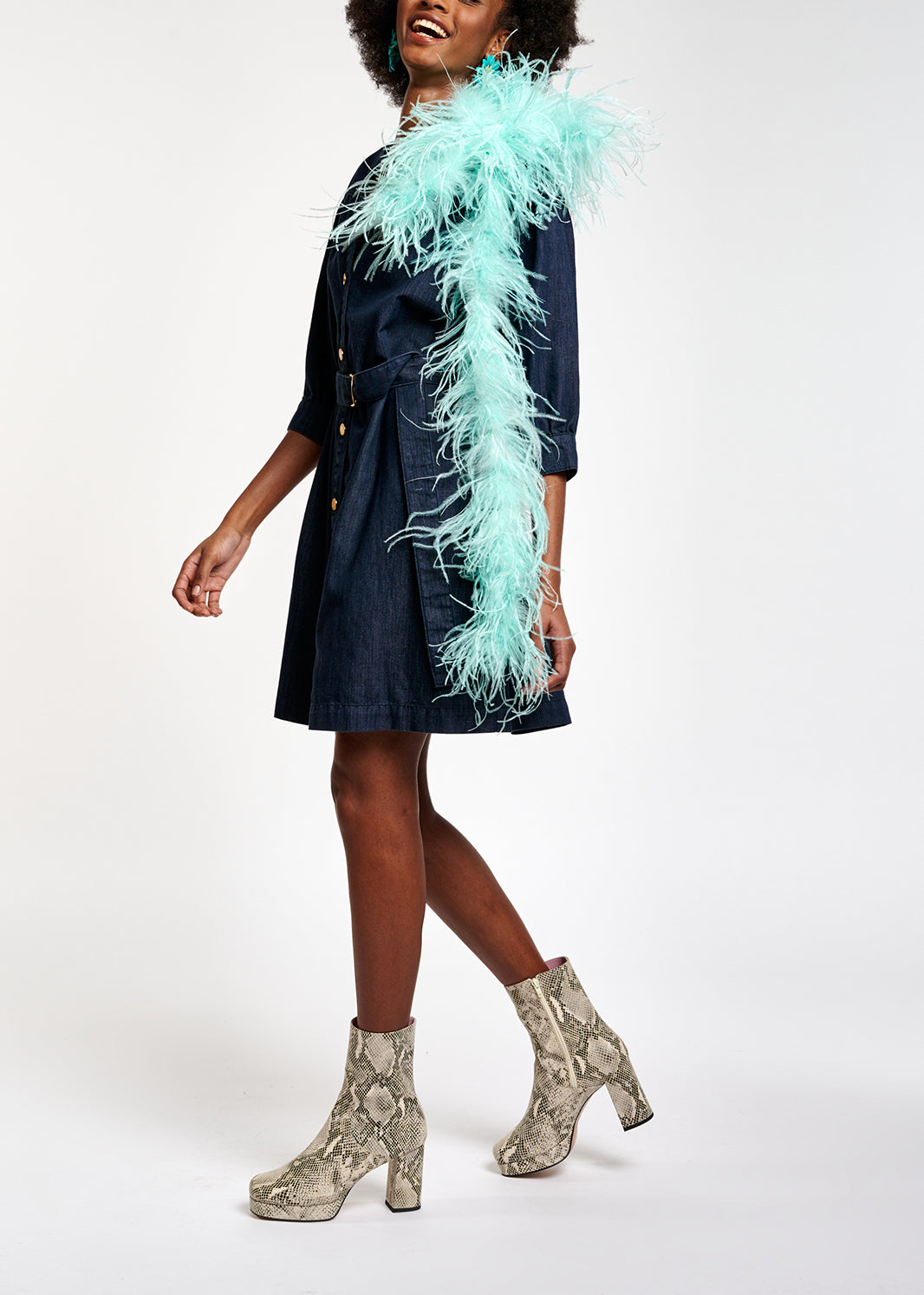 Dark blue denim mini dress RE—SSENTIEL | Essentiel second hand