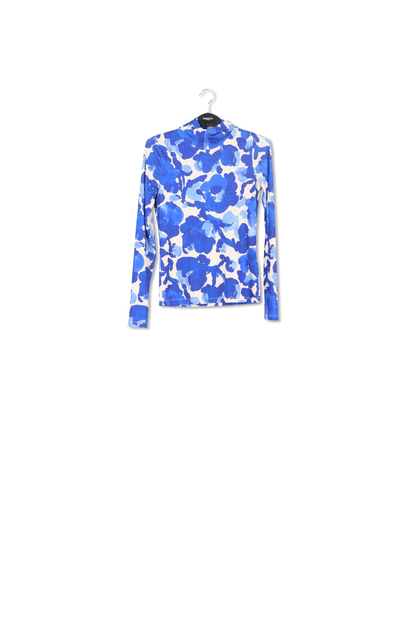 White and blue floral print hooded top RE—SSENTIEL | Essentiel second hand