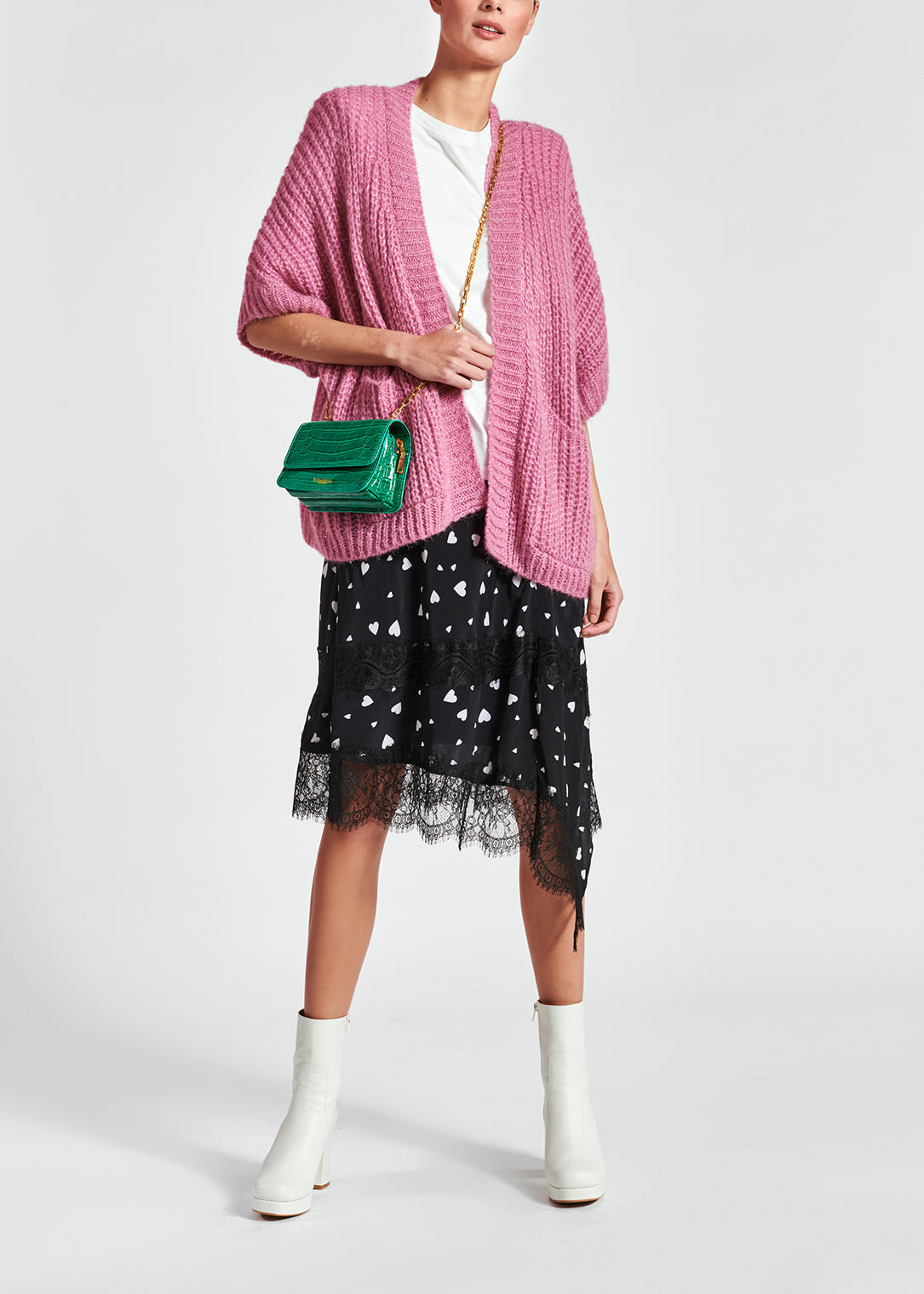 Roze cardigan van mohairmix RE—SSENTIEL | Essentiel second hand