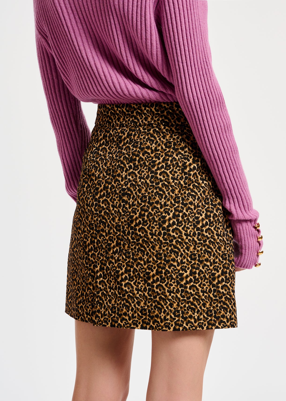 Mini-jupe en jacquard léopard RE—SSENTIEL | Essentiel second hand