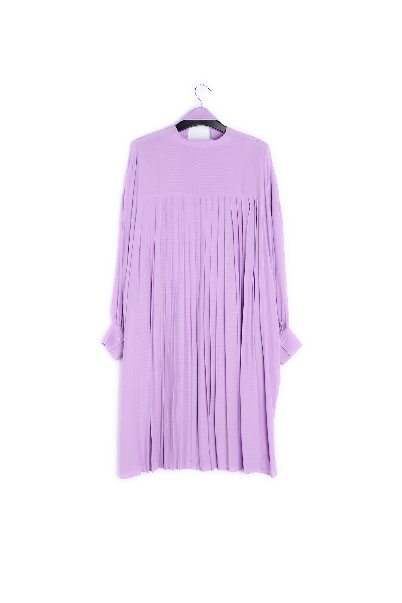 Lilac relaxed-fit shirt dress with plissé backside RE—SSENTIEL | Essentiel second hand