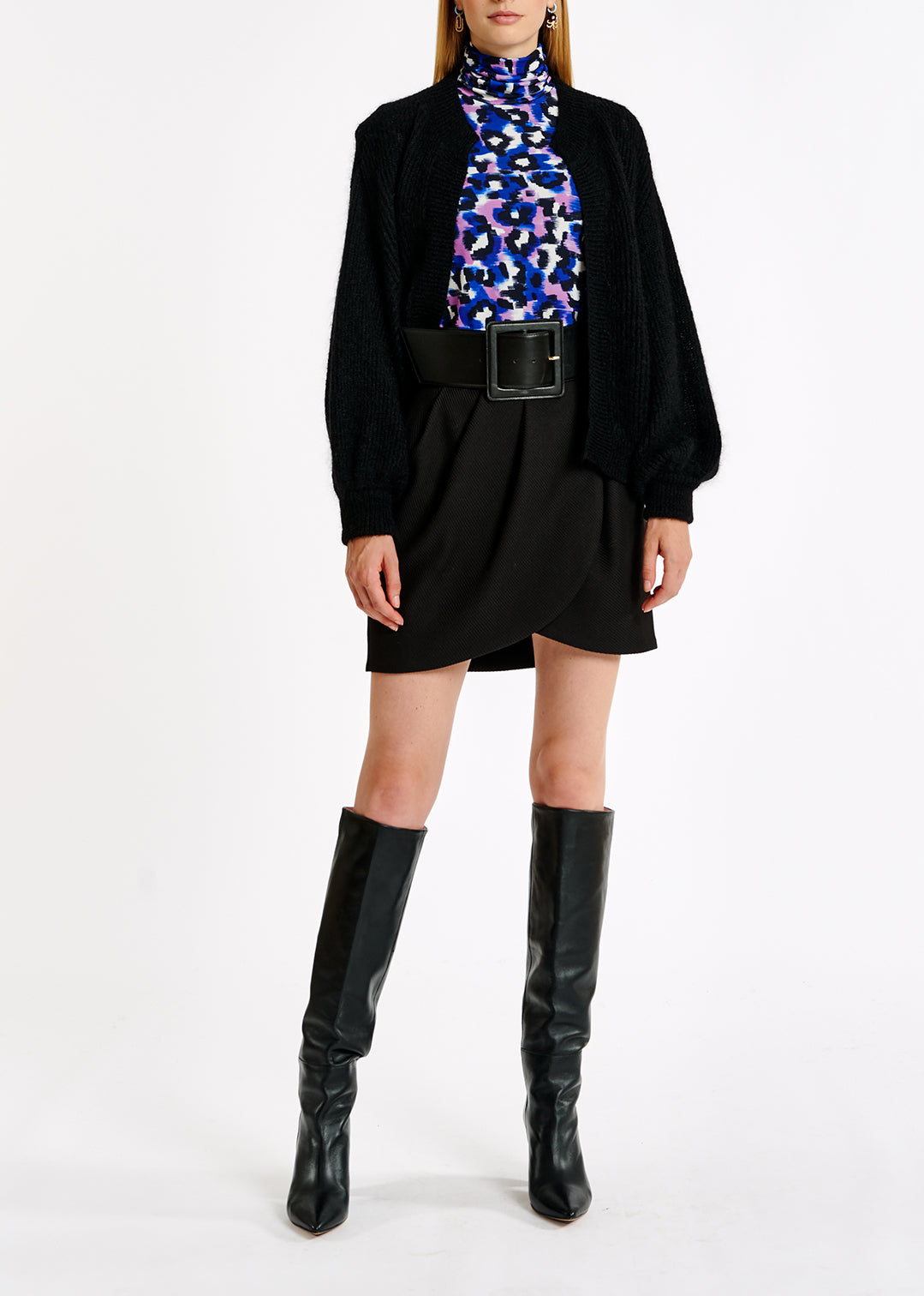 Leopard print turtleneck top RE—SSENTIEL | Essentiel second hand