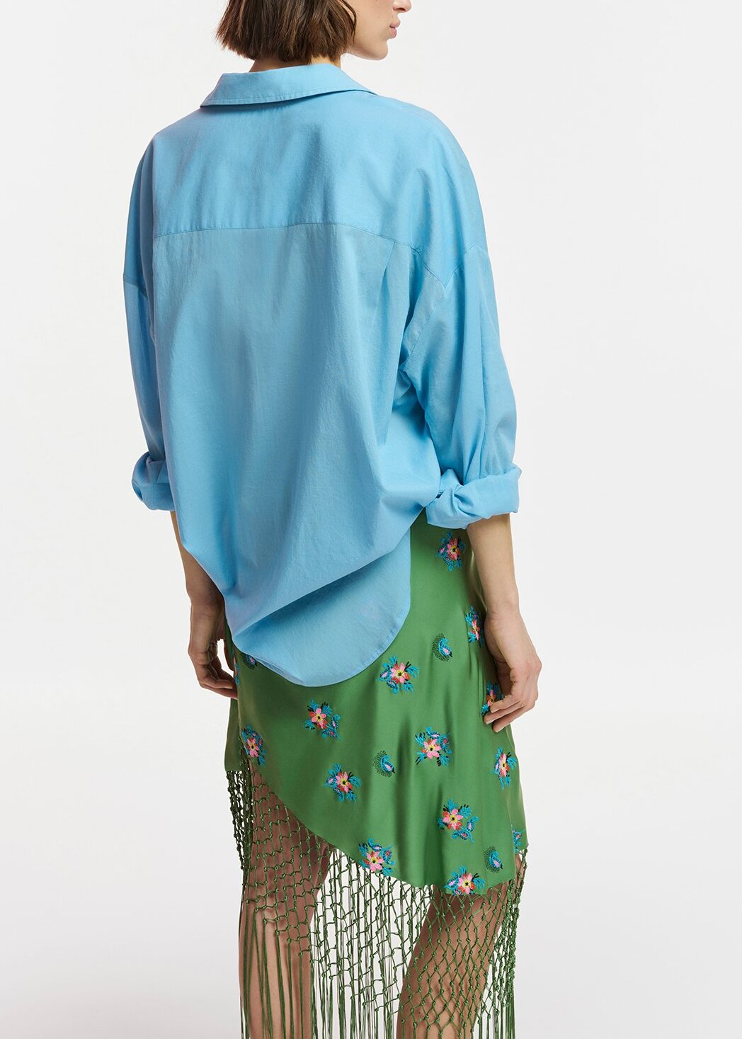 Chemise oversize bleue en voile de coton RE—SSENTIEL | Essentiel second hand