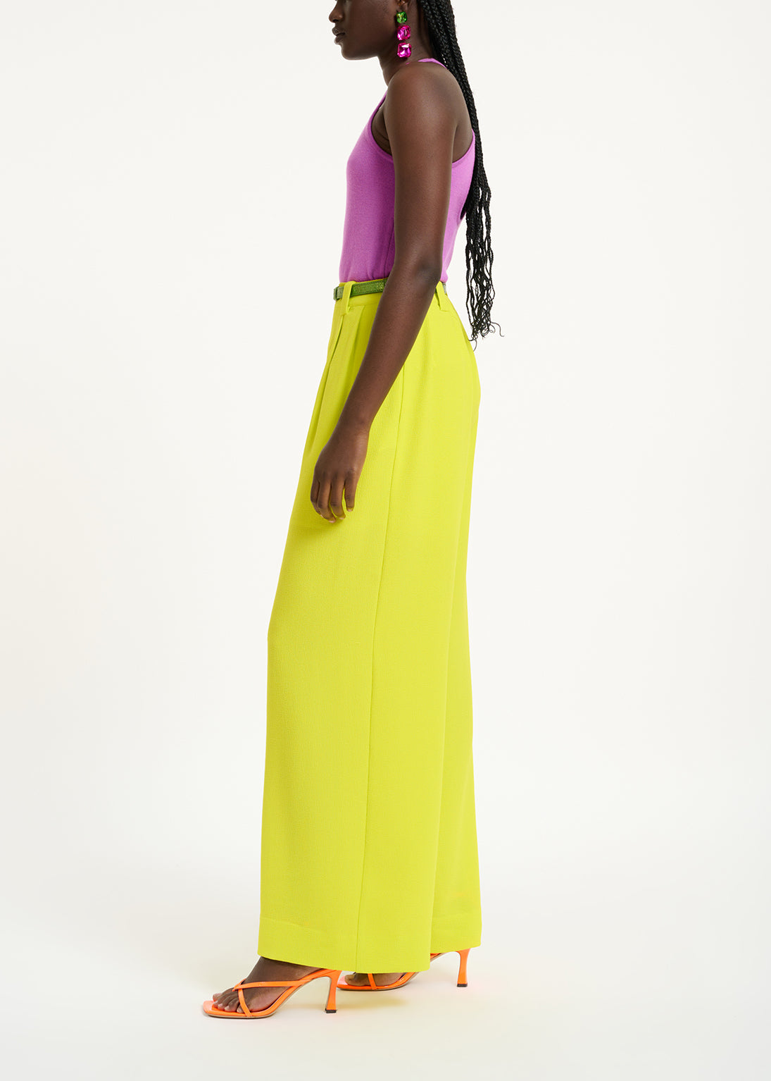 Yellow wide-leg pants RE—SSENTIEL | Essentiel second hand