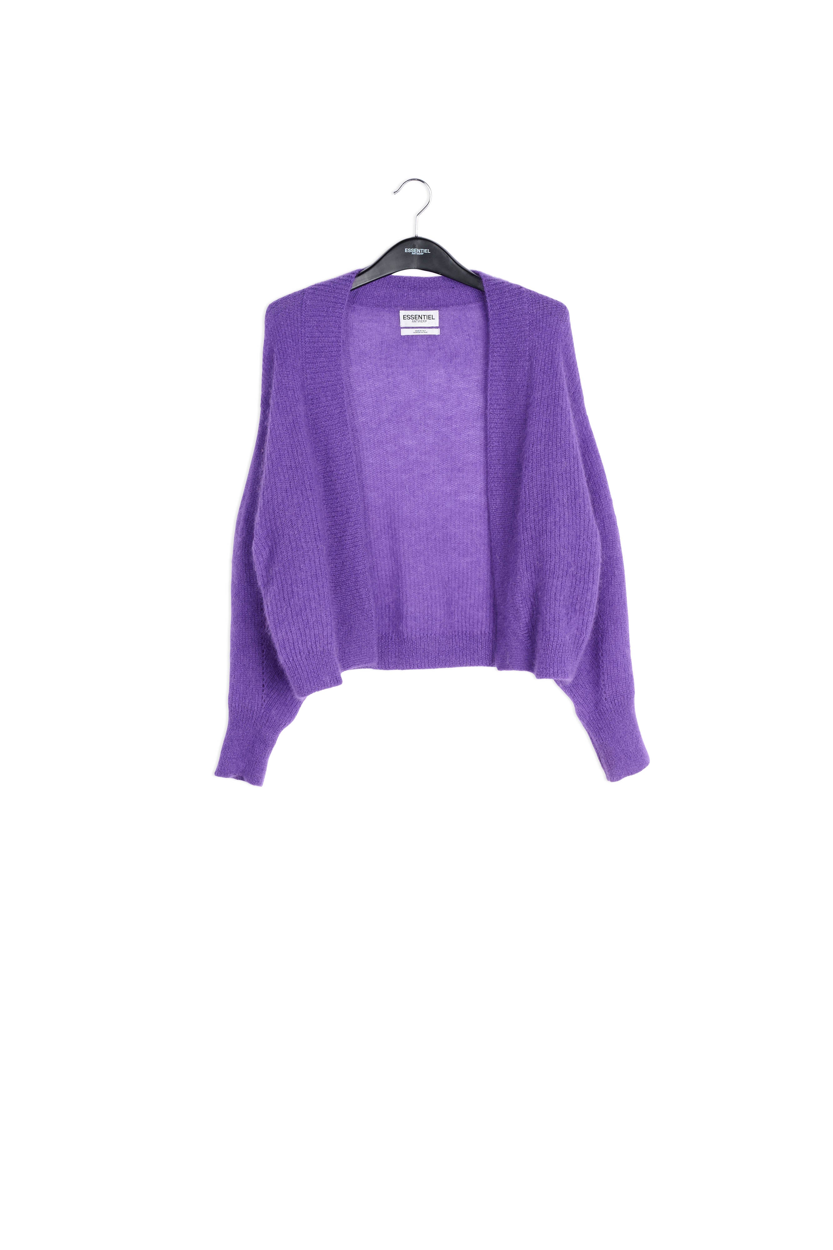 Purple light knitted open cardigan RE—SSENTIEL | Essentiel second hand