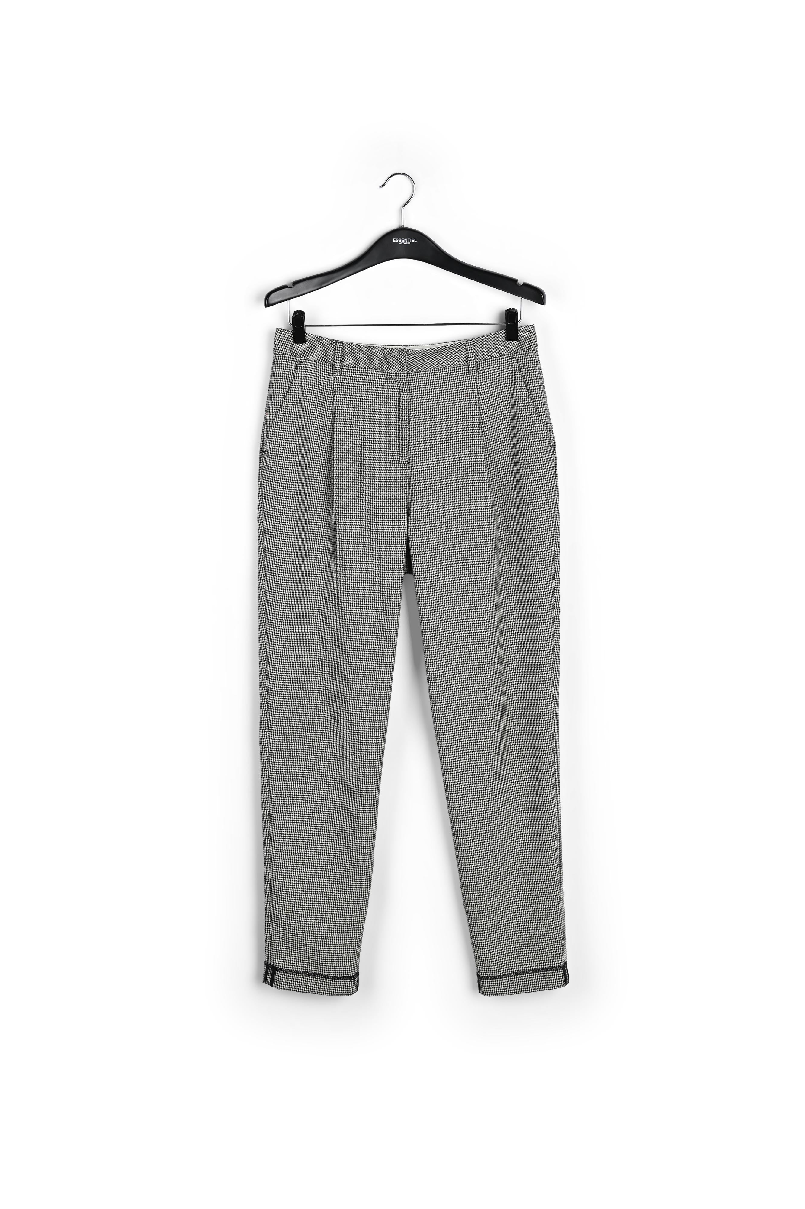 Wijde broek met pied-de-poule en hoge taille RE—SSENTIEL | Essentiel second hand