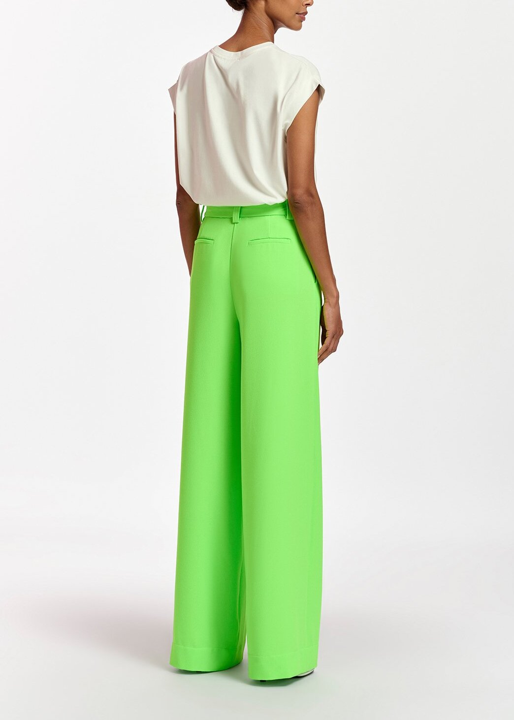 Neon green wide-leg pants RE—SSENTIEL | Essentiel second hand