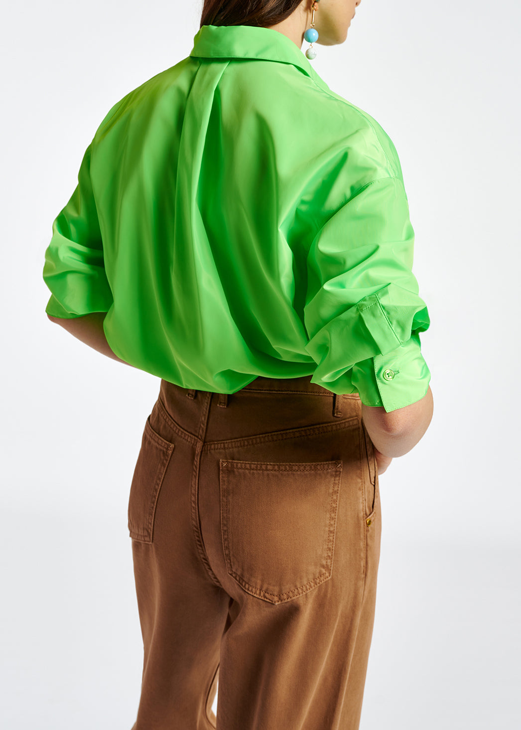 Neon green loose-fit shirt RE—SSENTIEL | Essentiel second hand