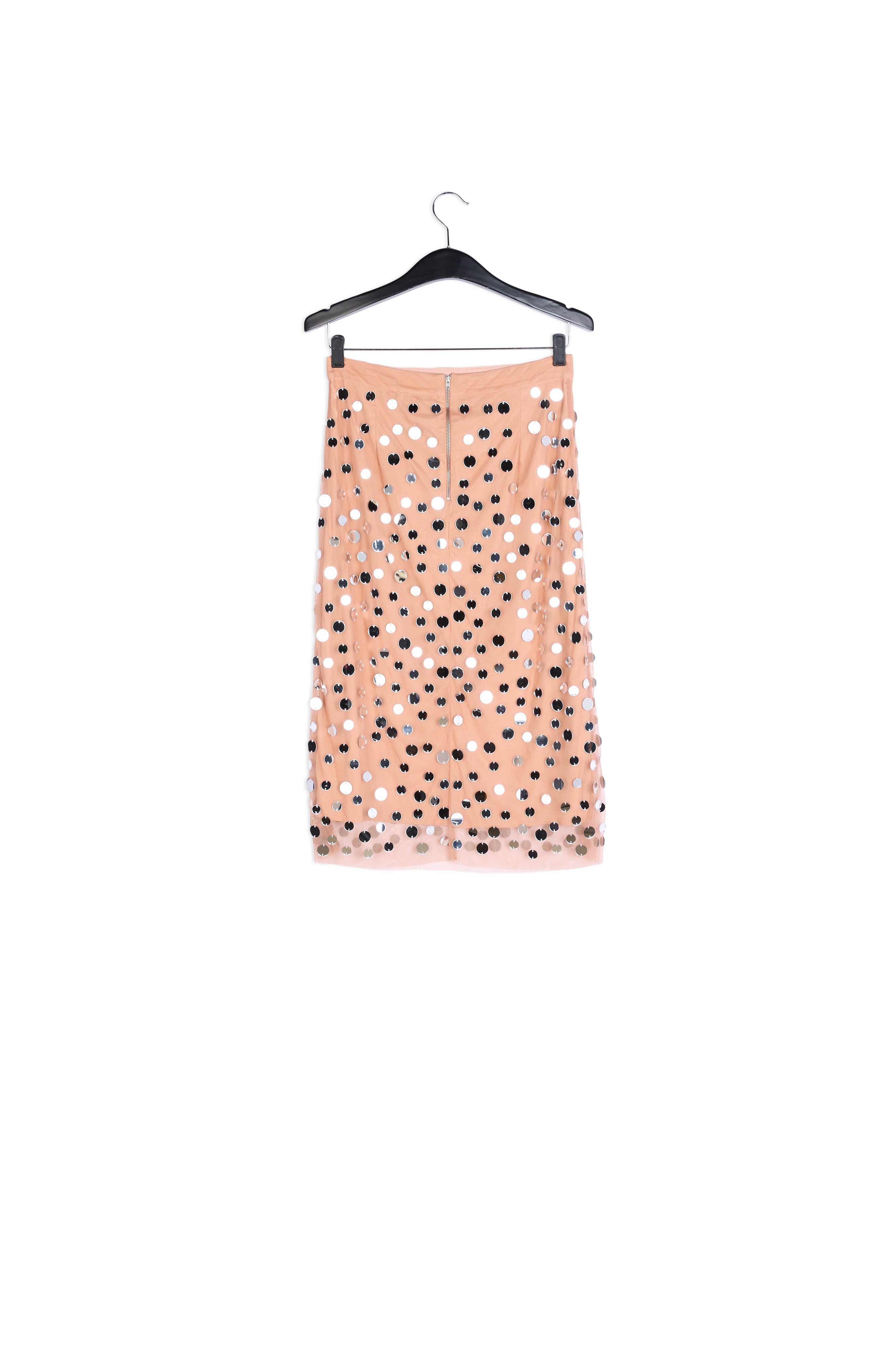 Peach mirror-embellished midi skirt RE—SSENTIEL | Essentiel second hand