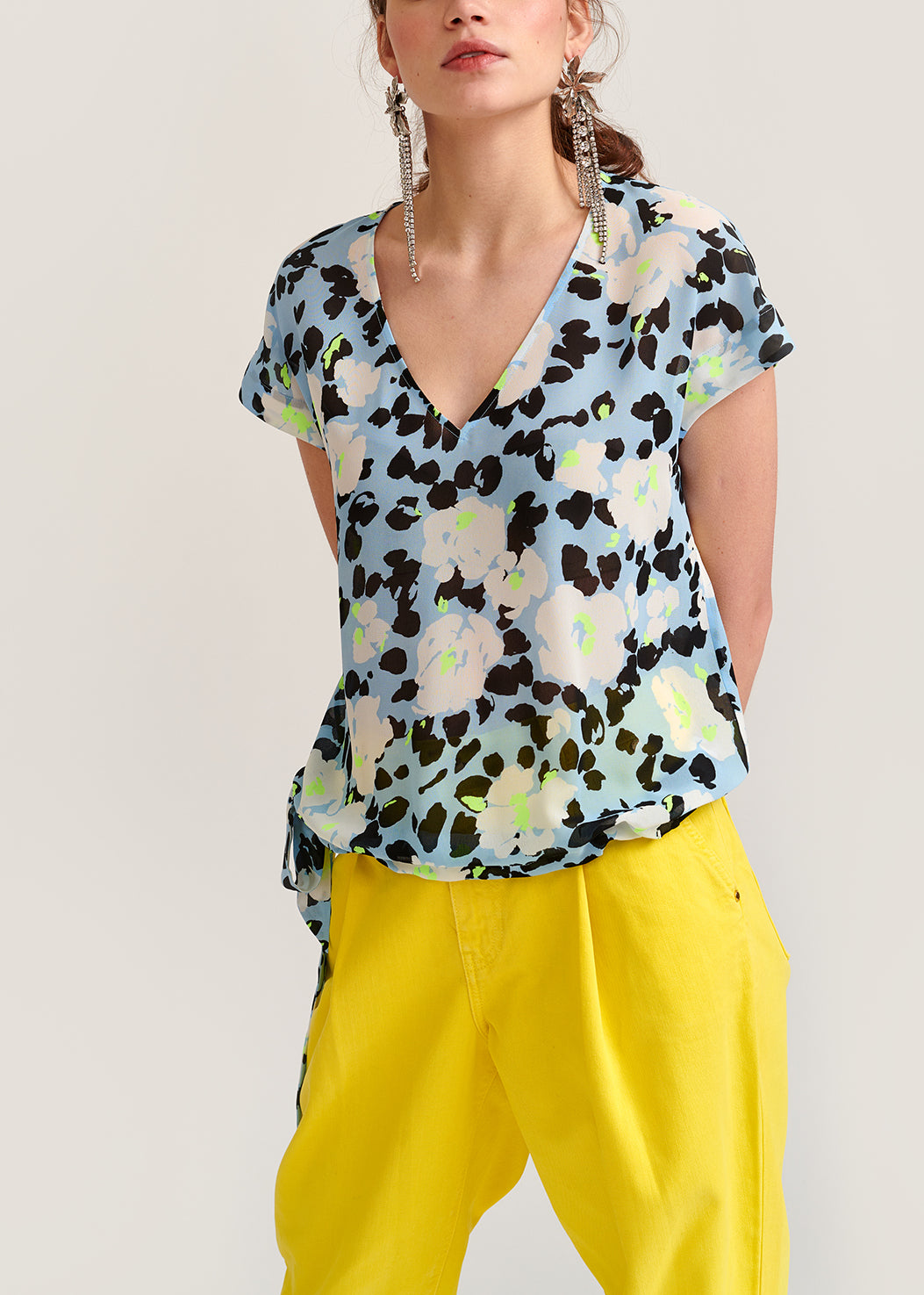 Top bleu pâle à imprimé floral RE—SSENTIEL | Essentiel second hand