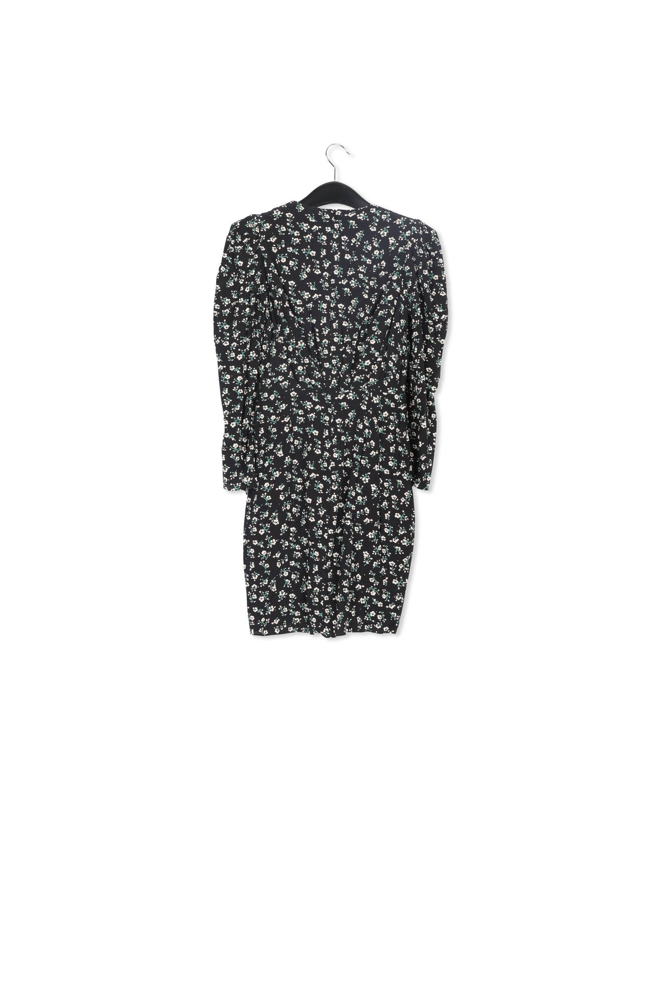 Black floral mini wrap dress RE—SSENTIEL | Essentiel second hand