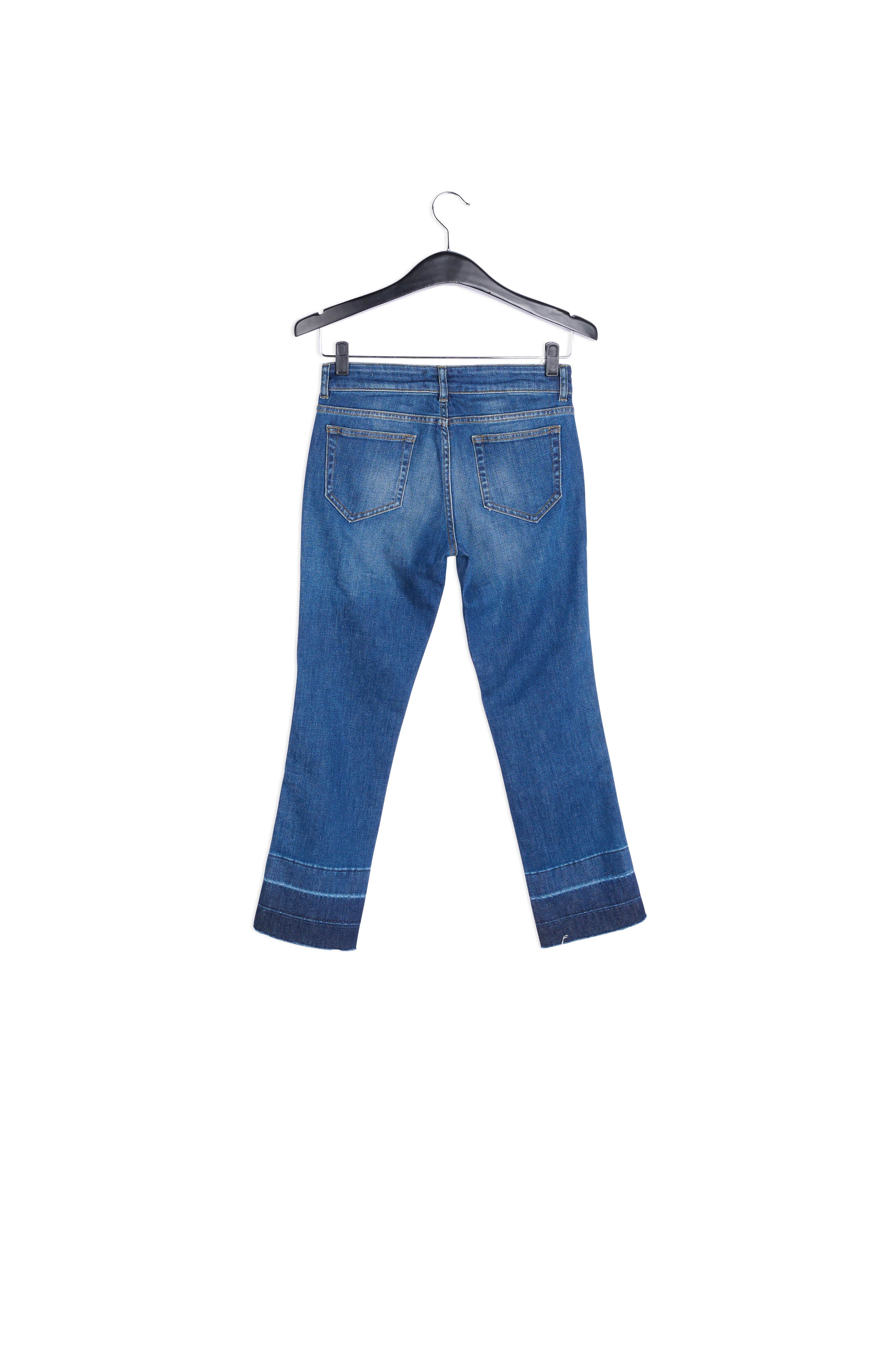 Blauwe slim jeans met gele zijstreep RE—SSENTIEL | Essentiel second hand