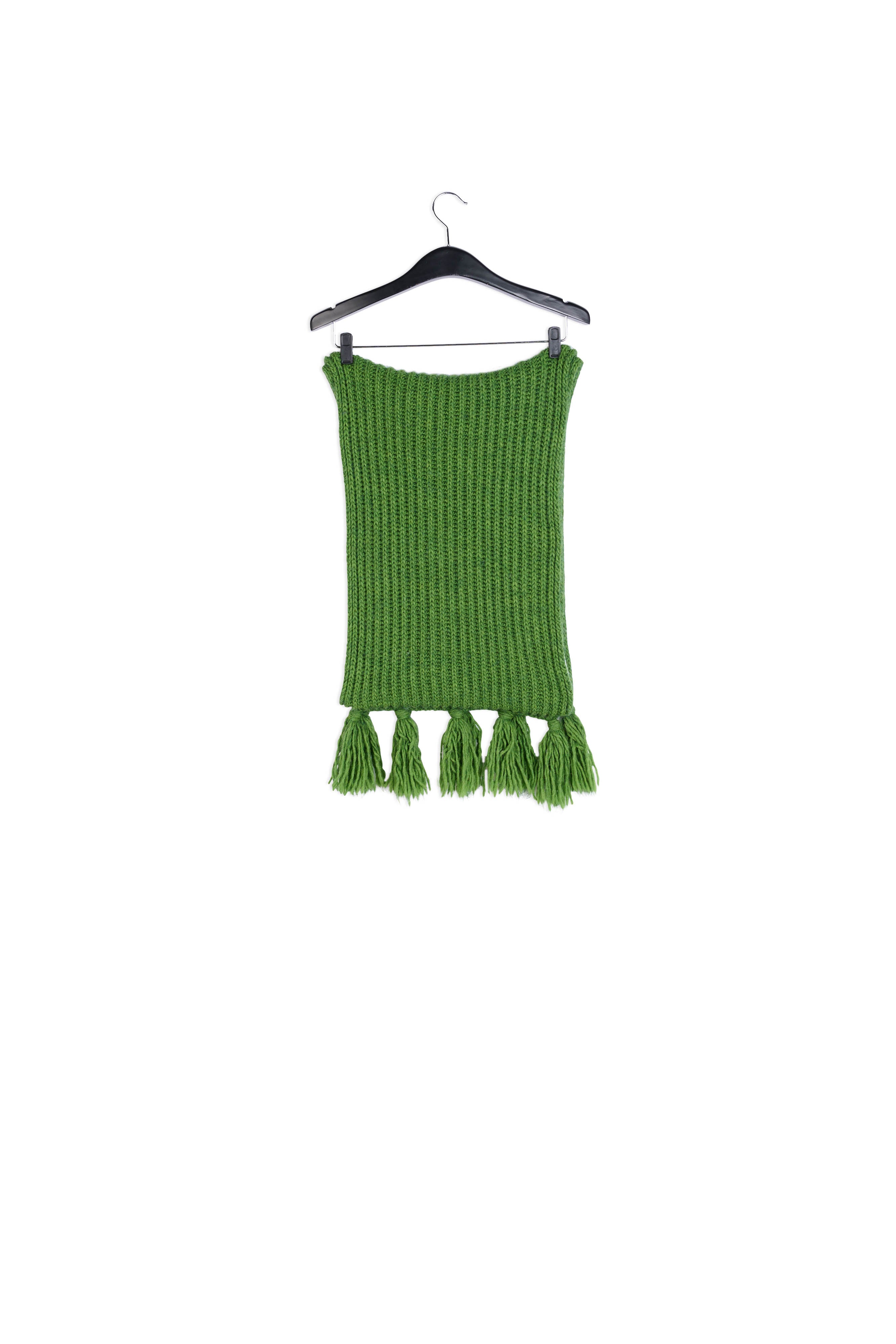 Long green ribbed-knit scarf RE—SSENTIEL | Essentiel second hand