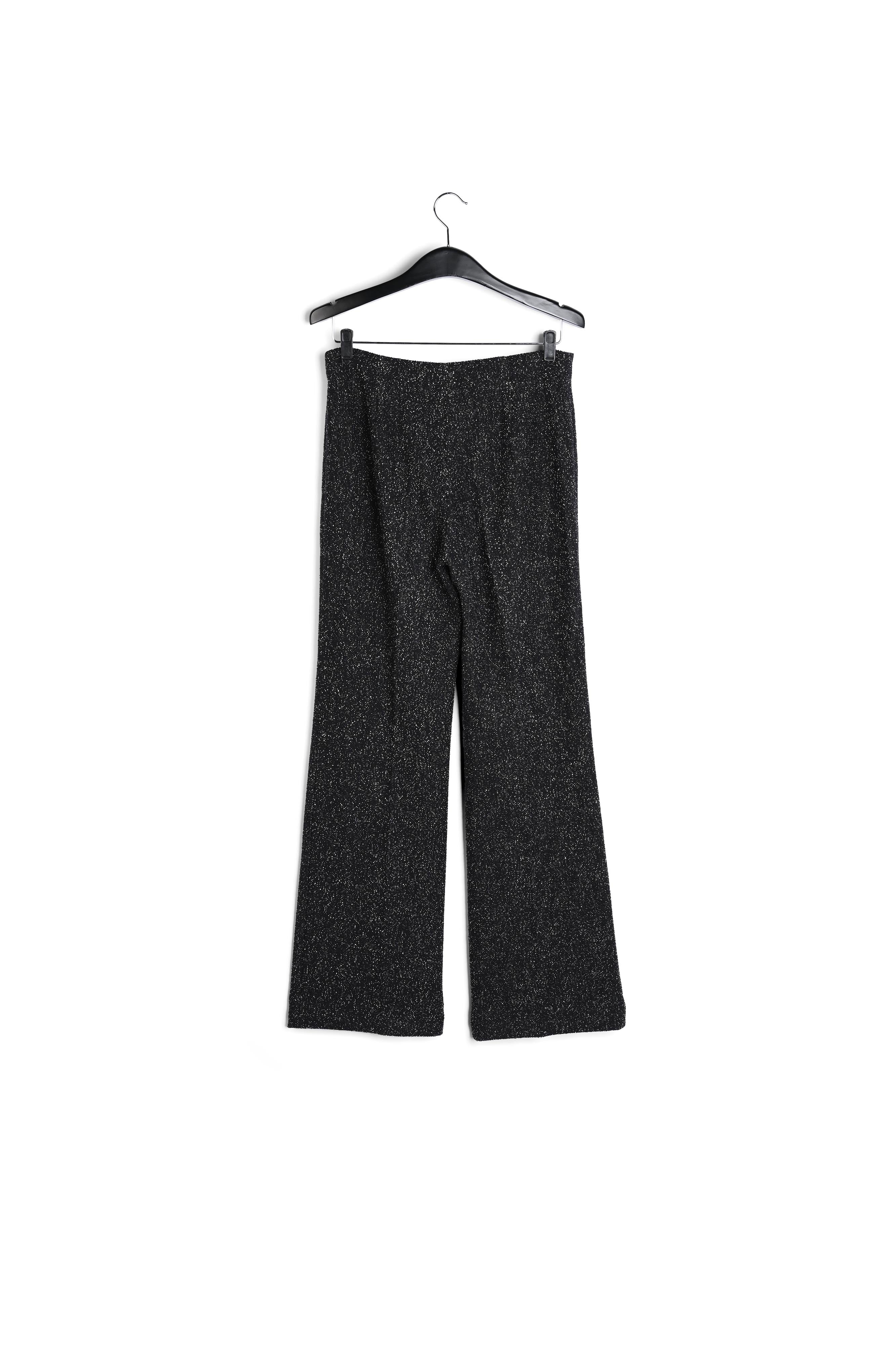Pantalon noir en laine cardée aux jambes larges RE—SSENTIEL | Essentiel second hand